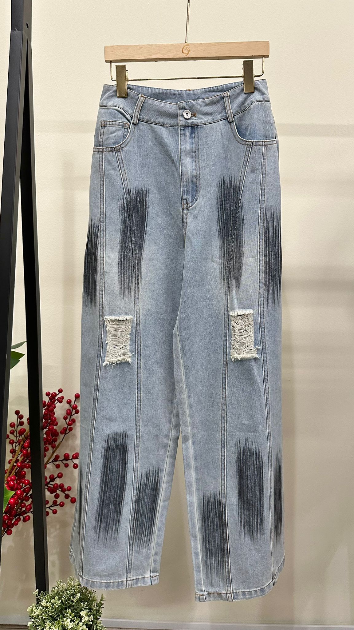 (D2032)Denim Pants