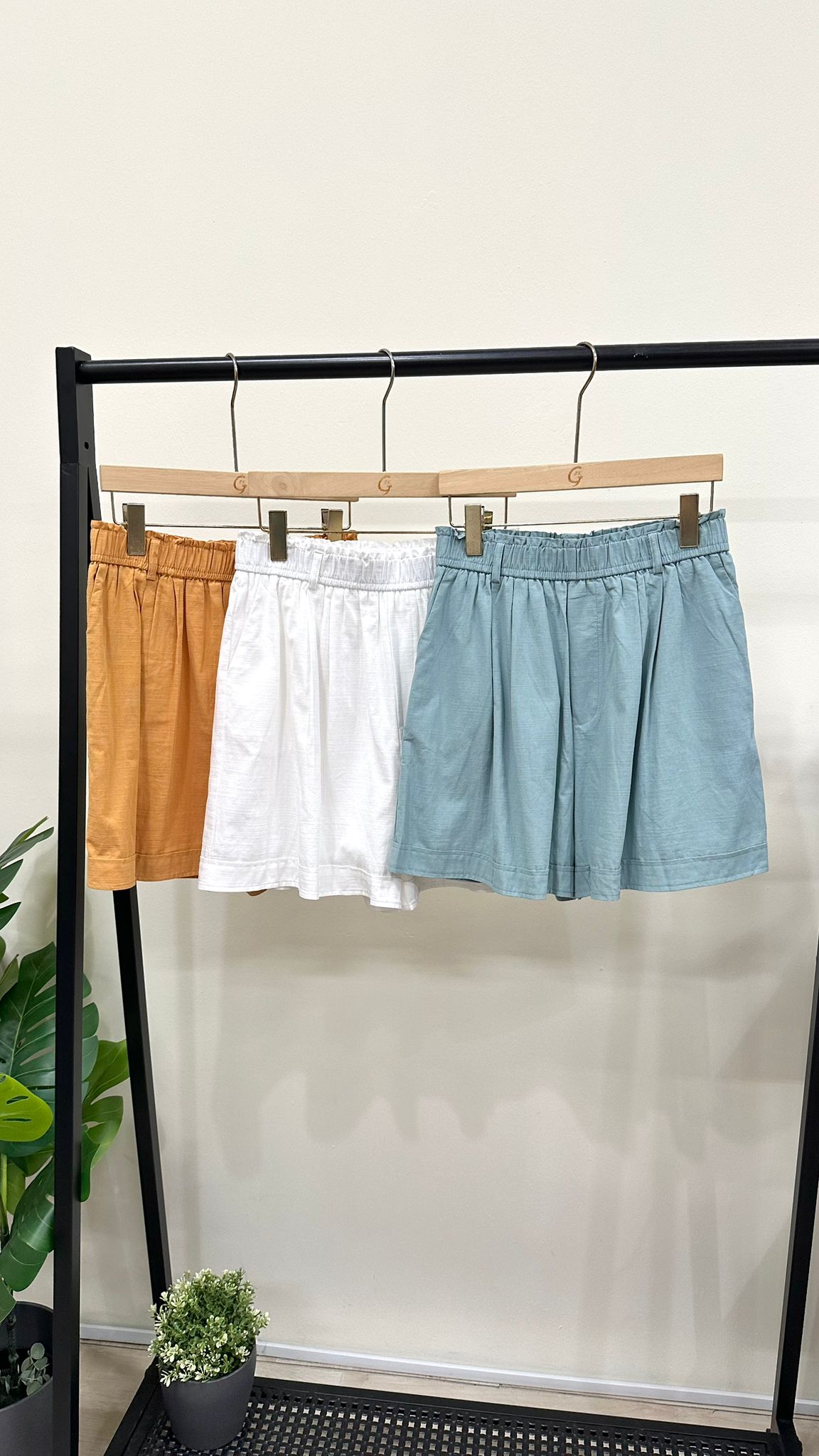 (D2116)Linen Cotton Shorts