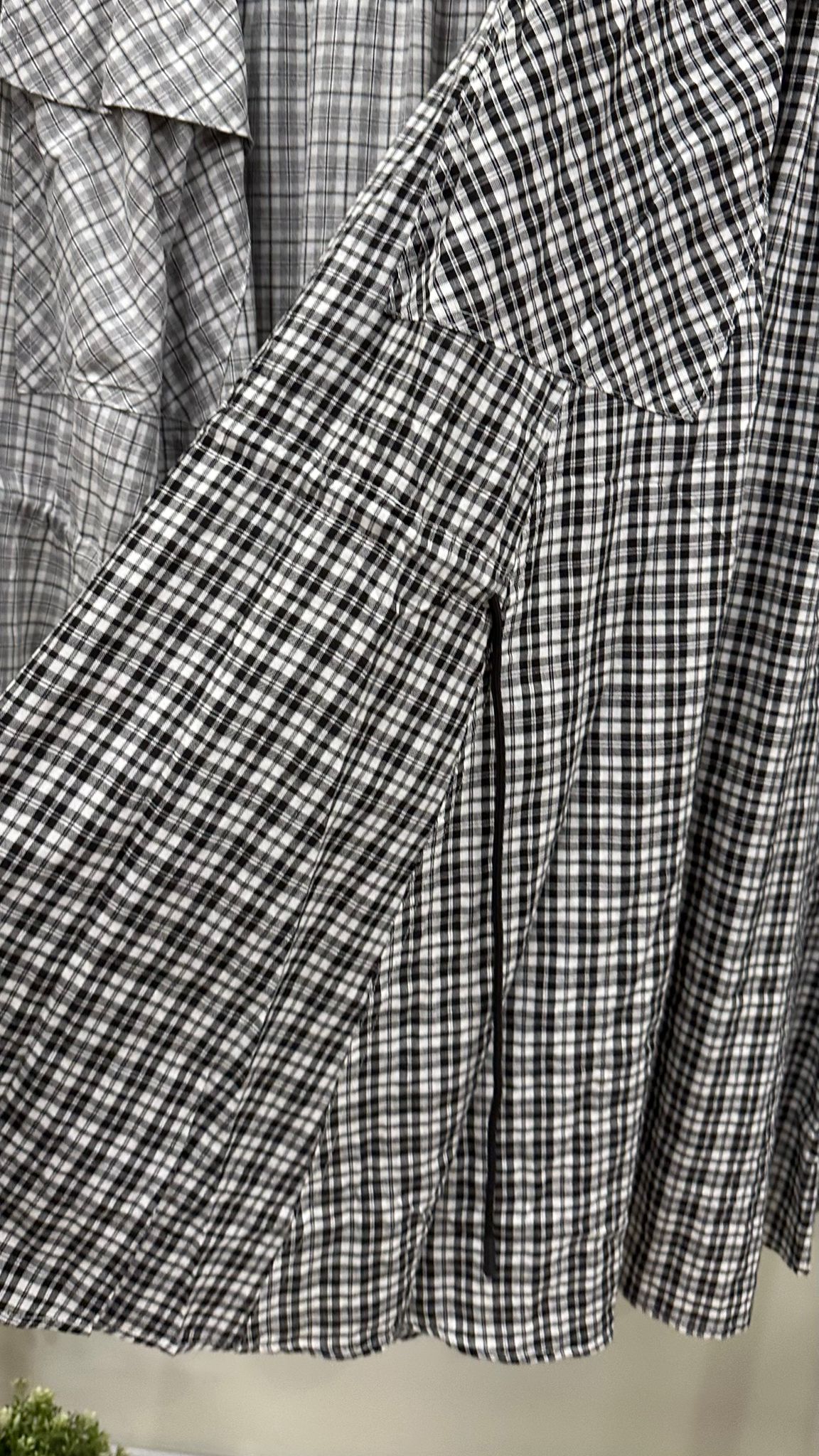 (D2128)Checkered Skirt