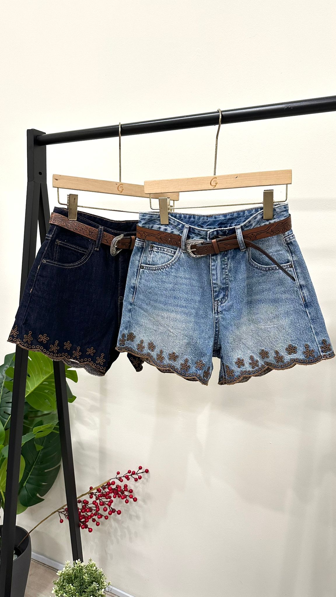 (D2129)Denim Shorts