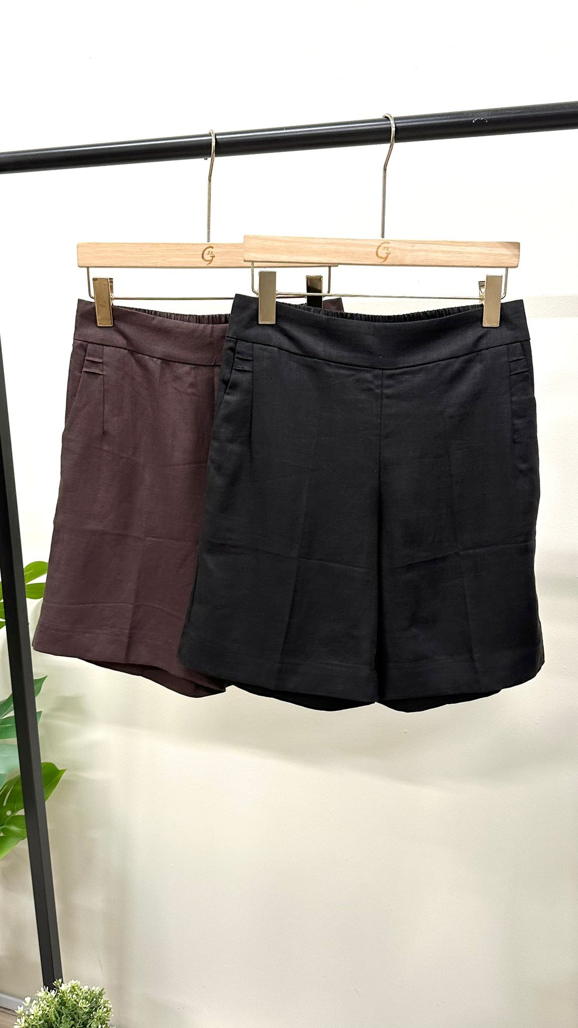 (D2165)Linen Shorts