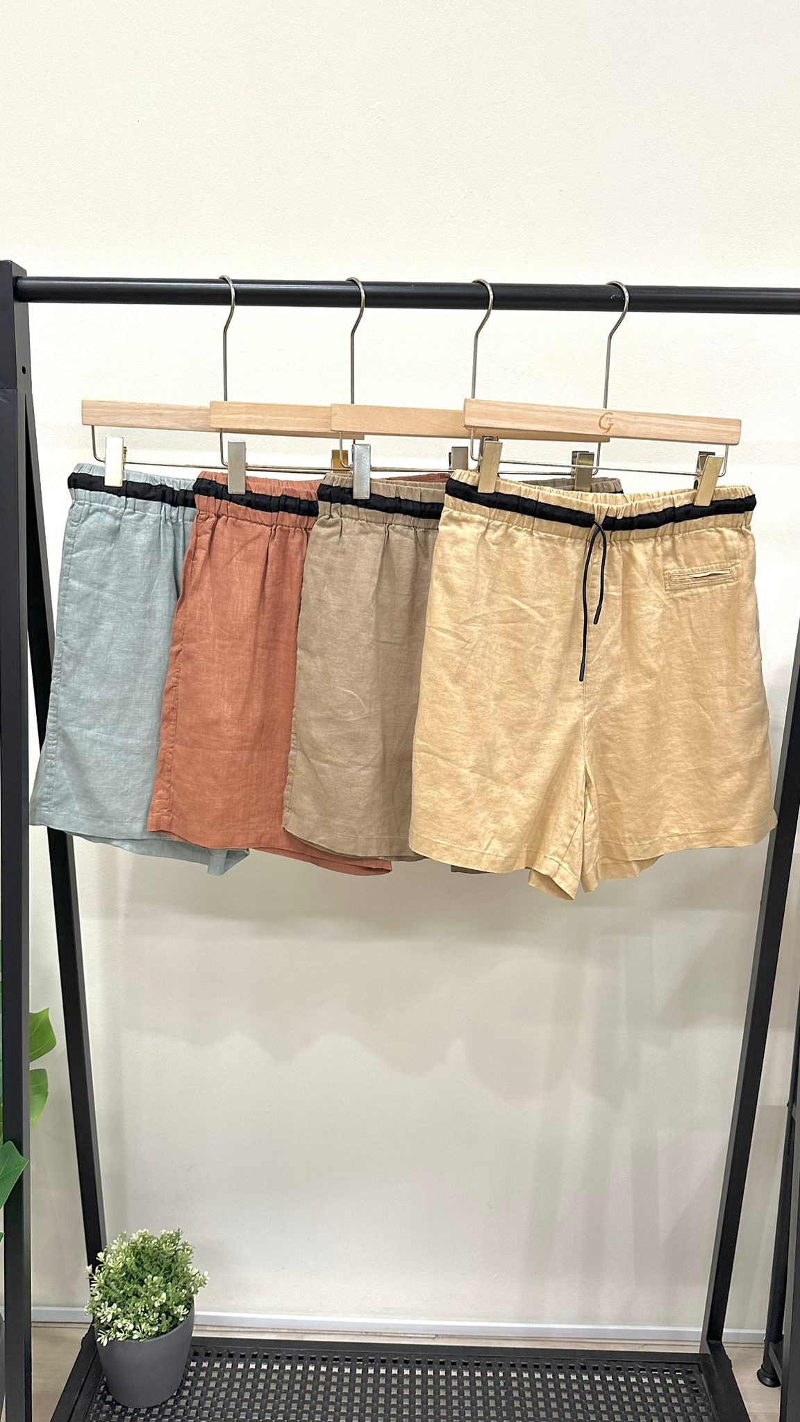 (D2178)Linen Shorts