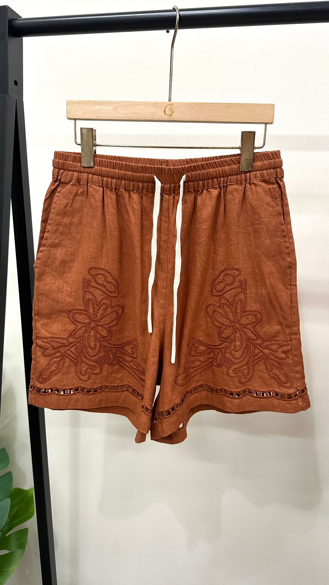 (D2180)Linen Shorts