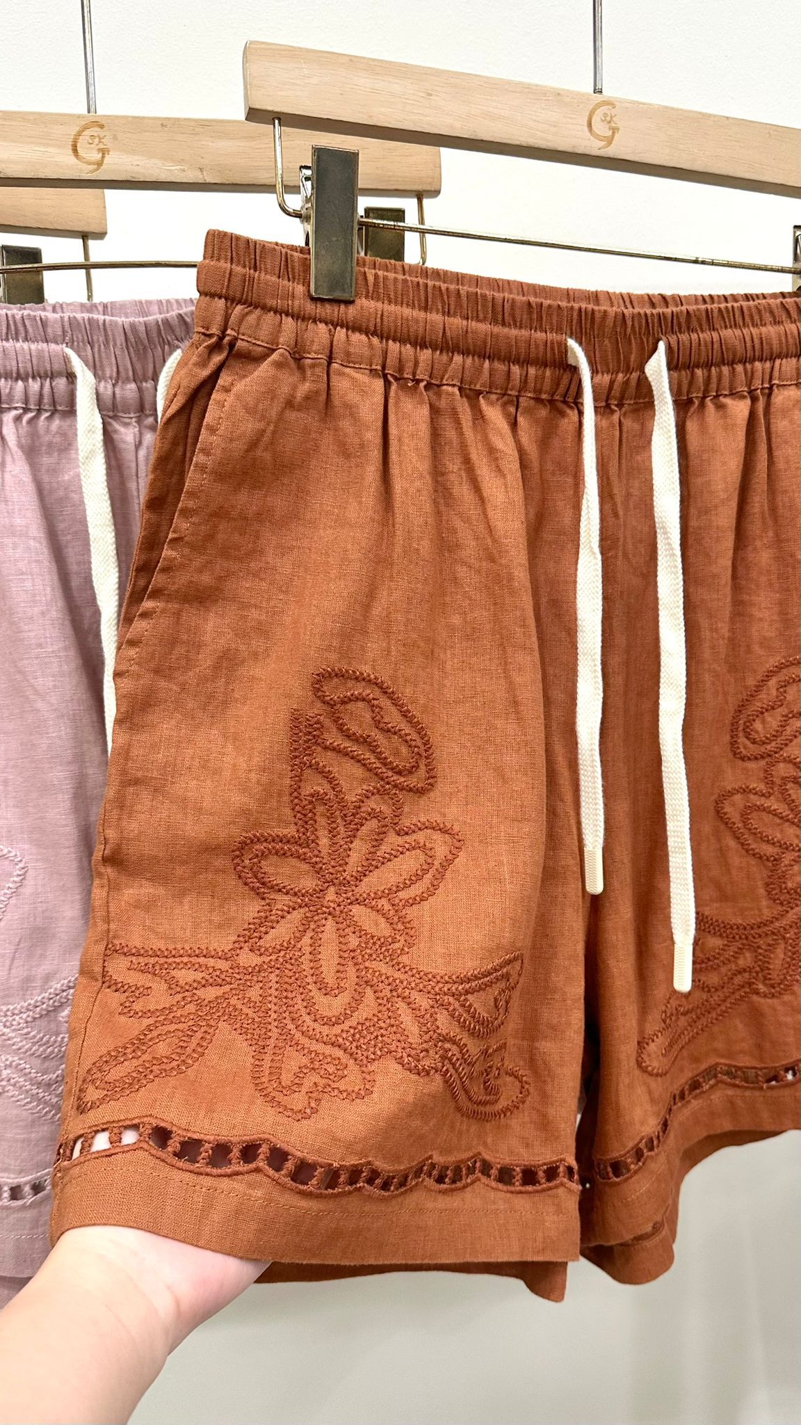 (D2180)Linen Shorts