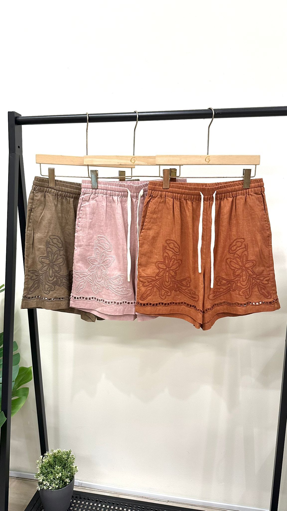 (D2180)Linen Shorts