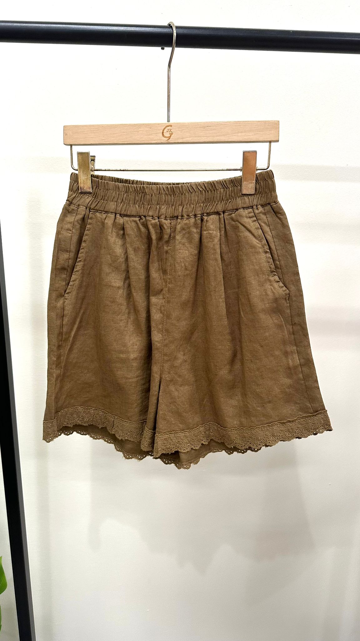 (D2181)Linen Shorts