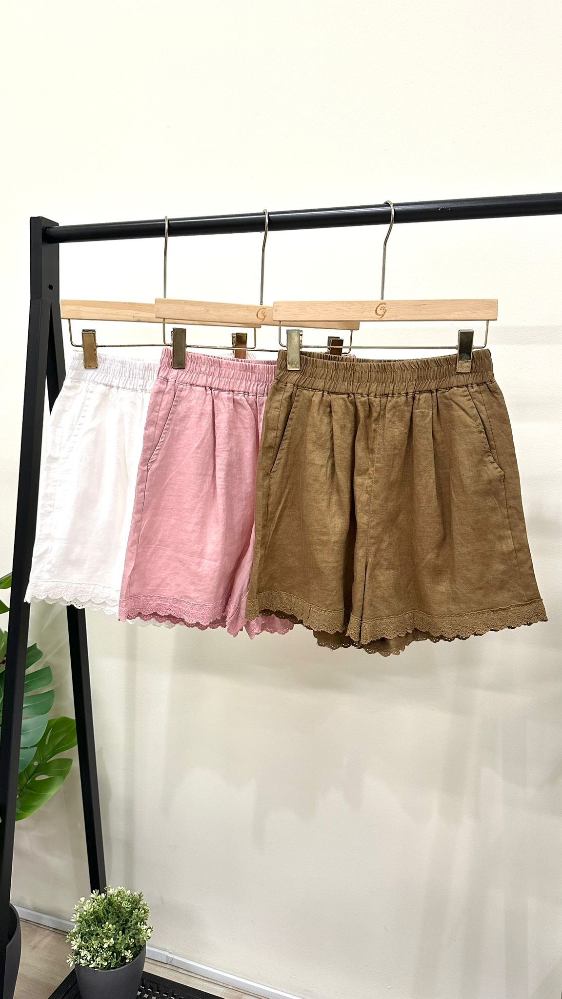 (D2181)Linen Shorts