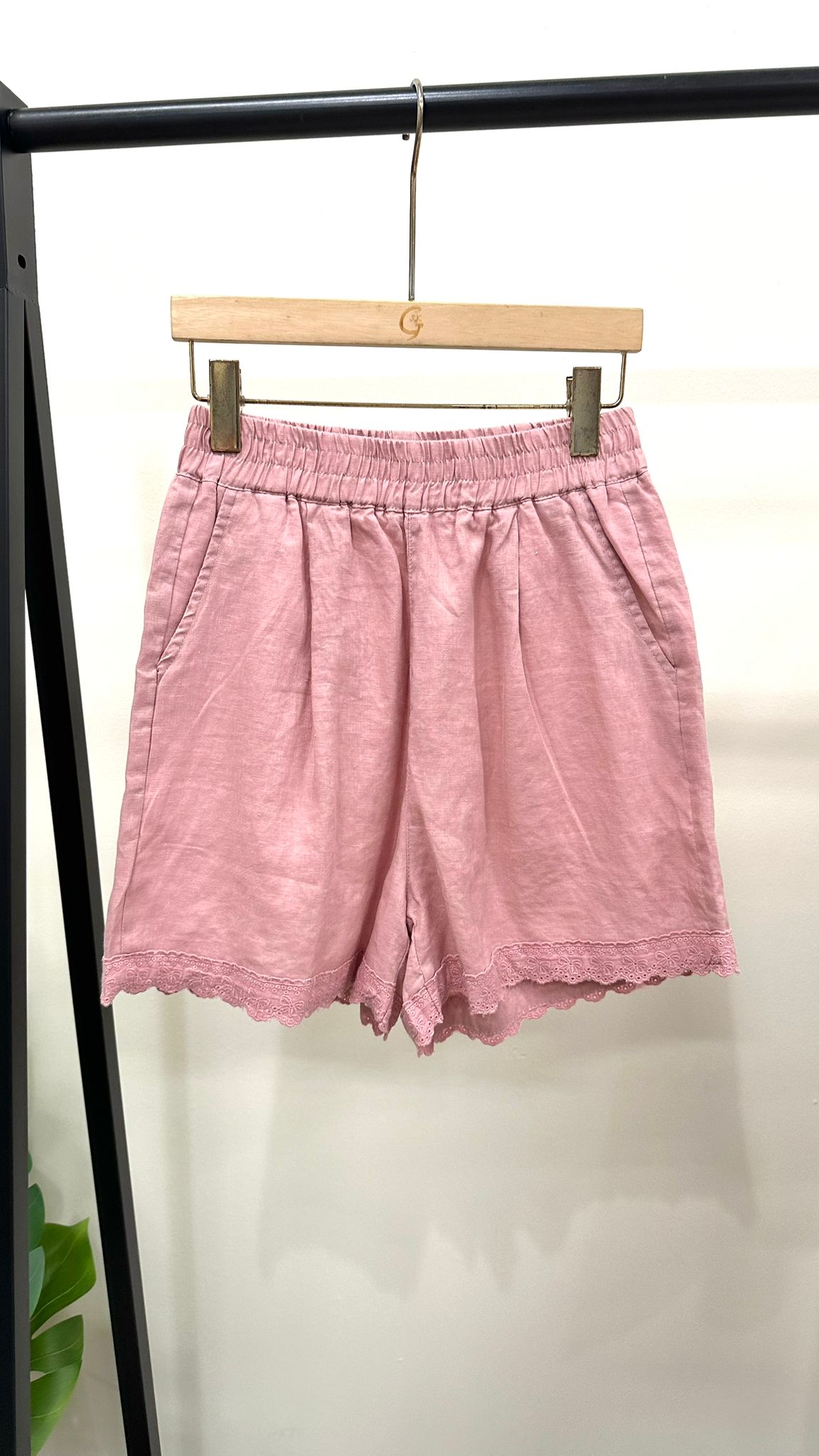 (D2181)Linen Shorts
