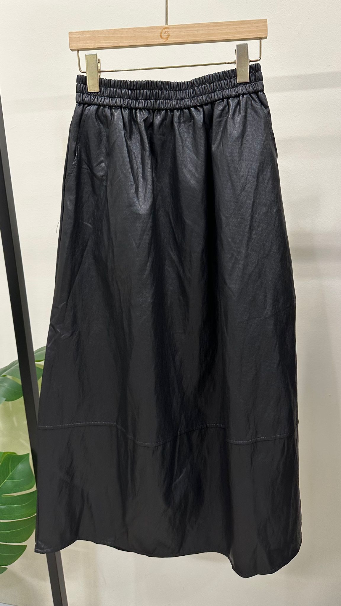 (D2395)Leather Skirt
