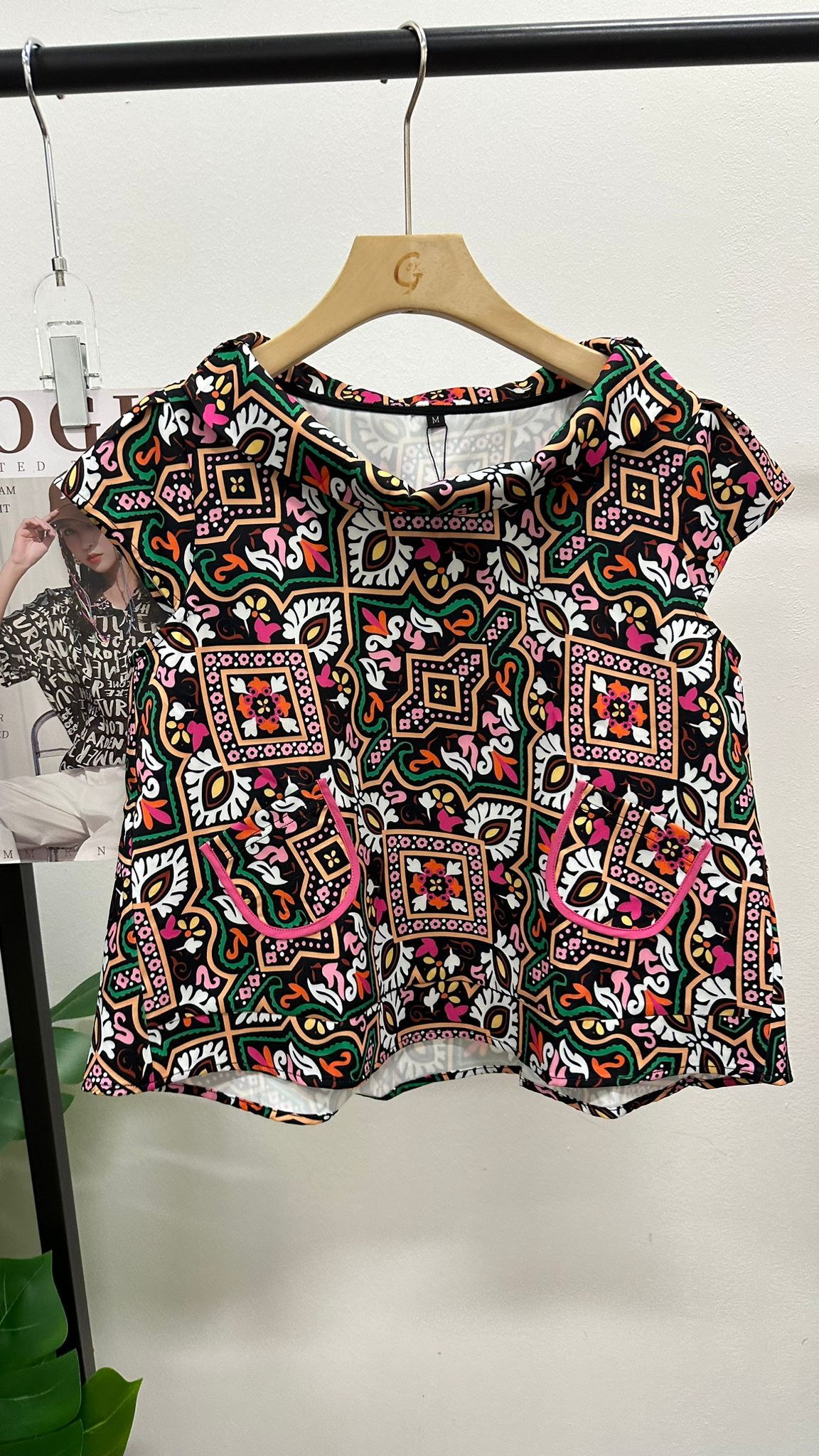 (D3520)Pattern Top