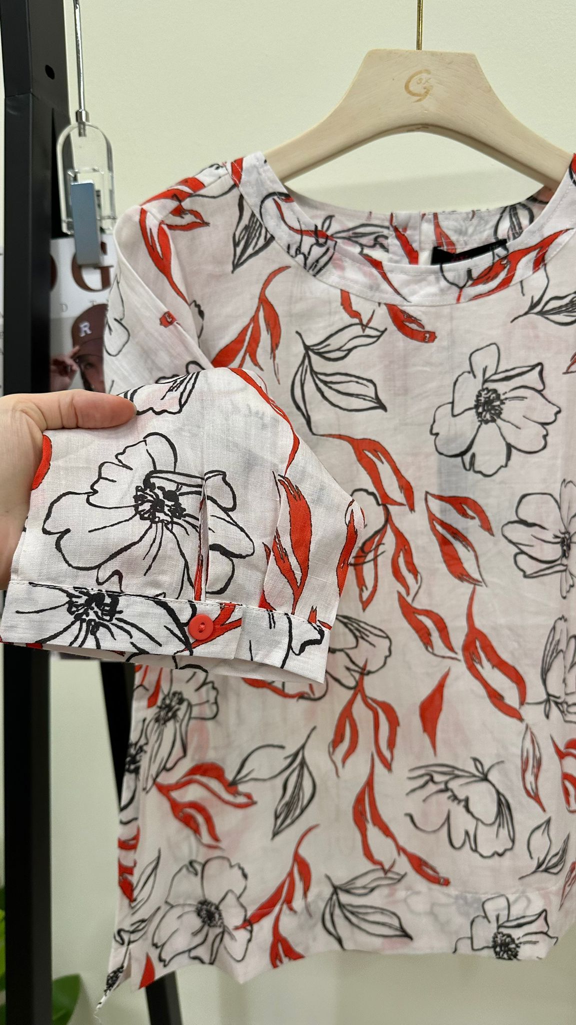 (D3623)Linen Top