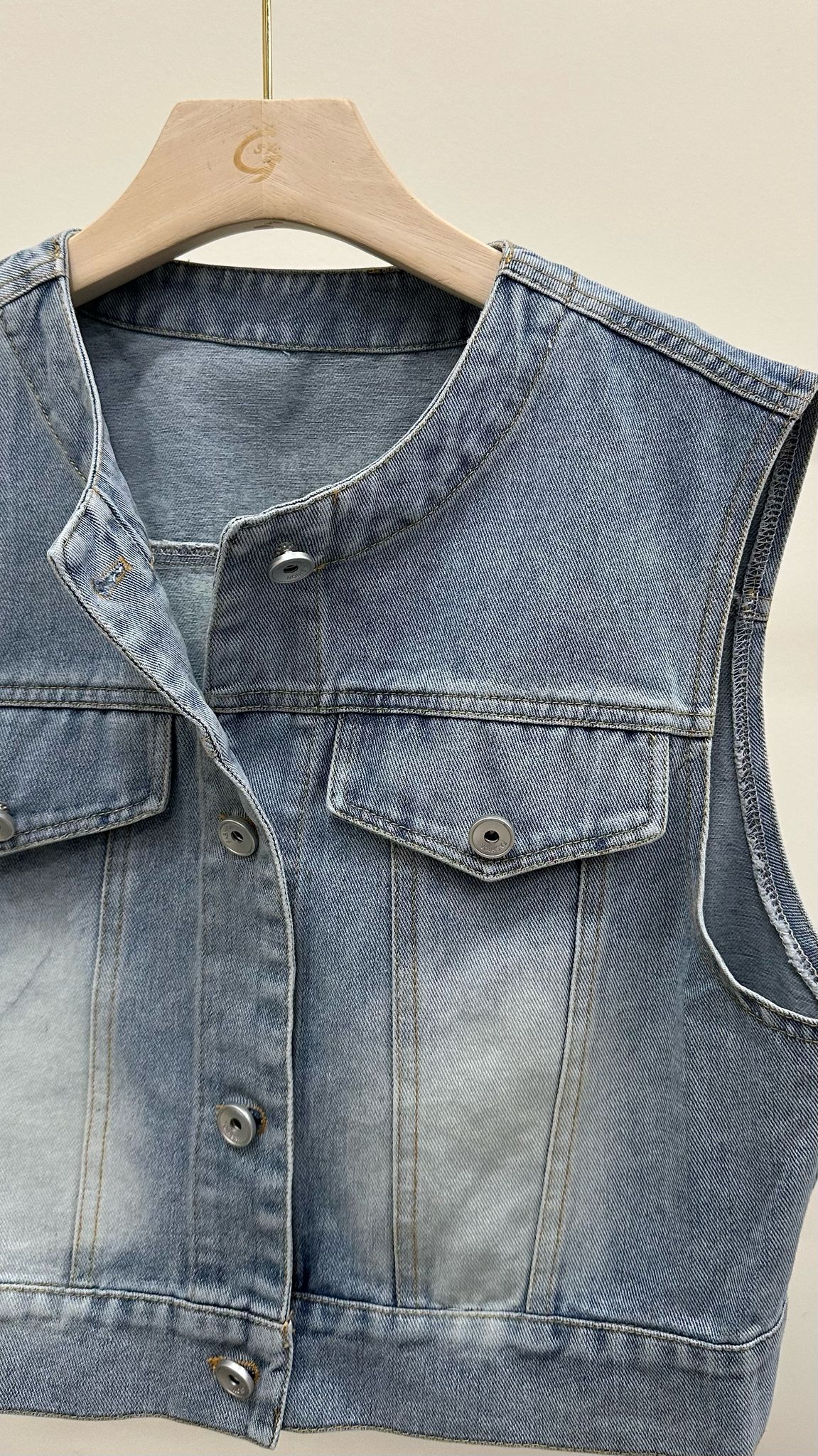 (D3756)Denim Top