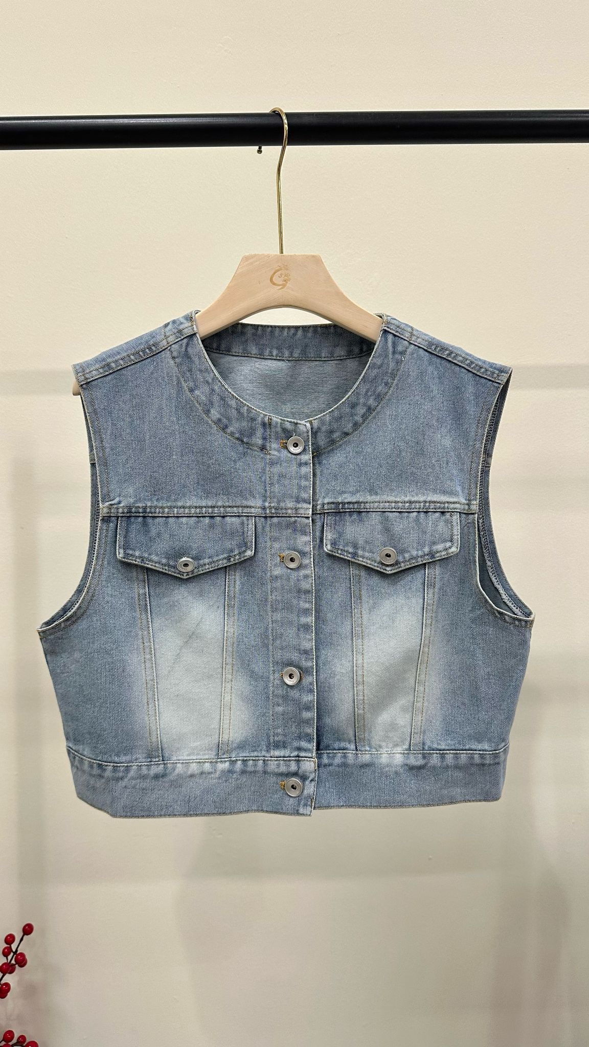 (D3756)Denim Top