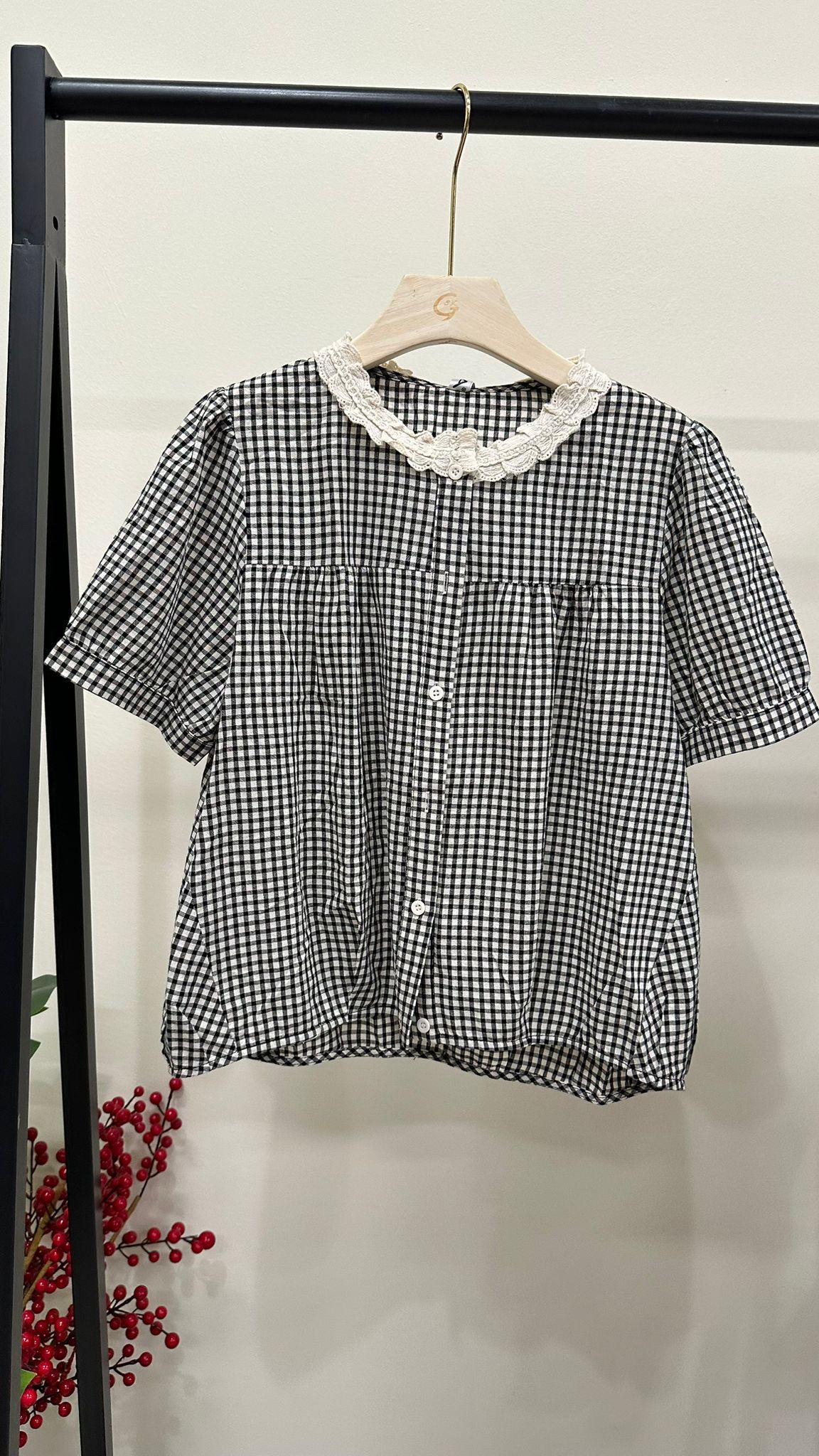 (D3792)Checkered Top