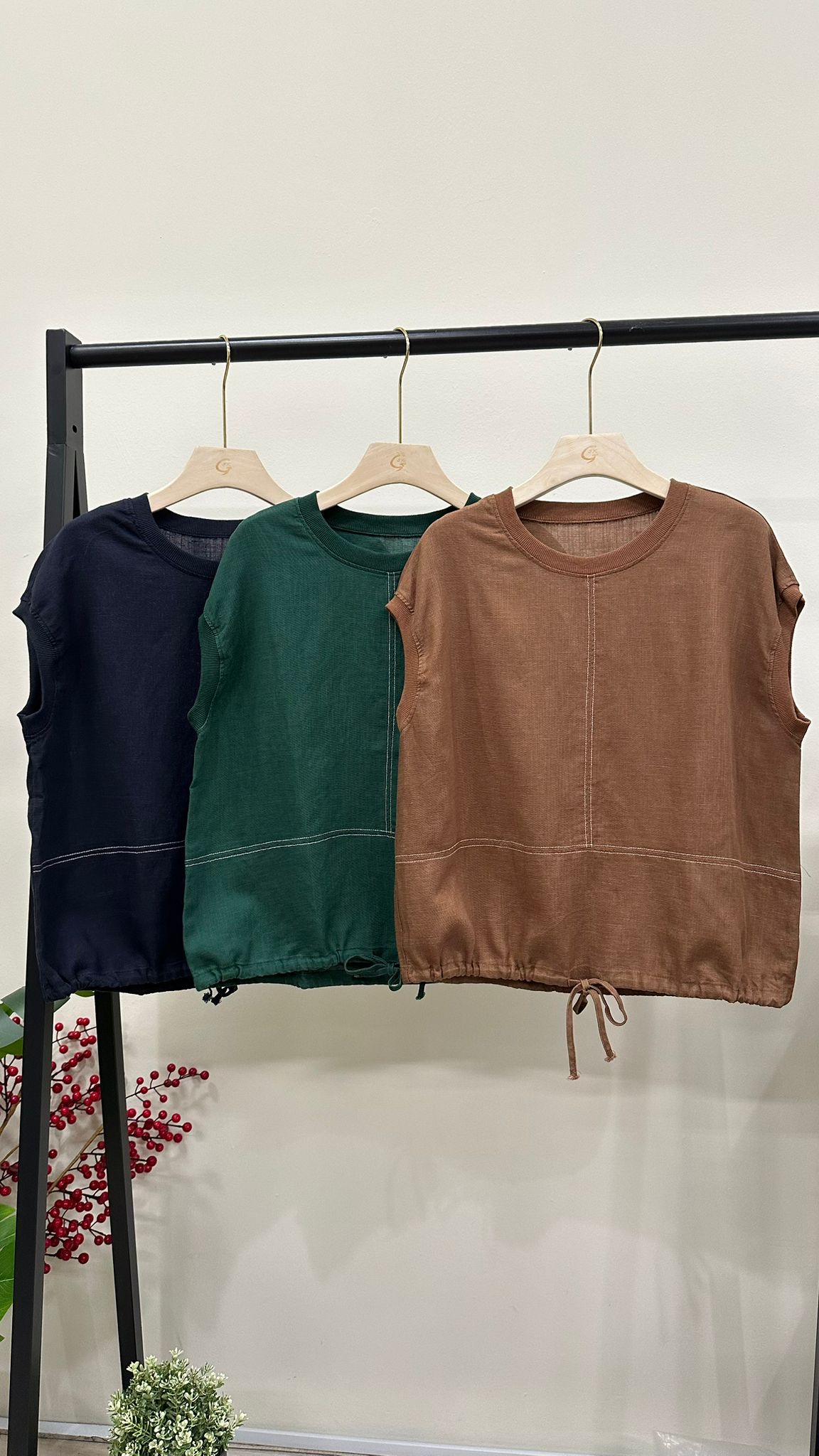 (D3849)Linen Top