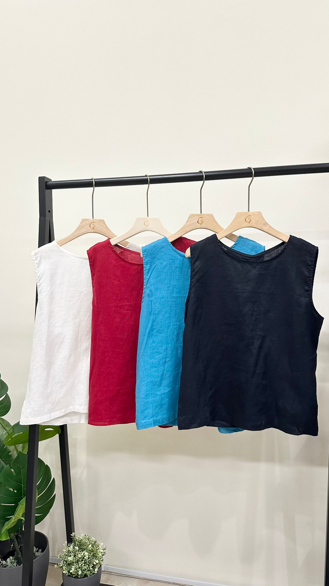 (D3876)Linen Top