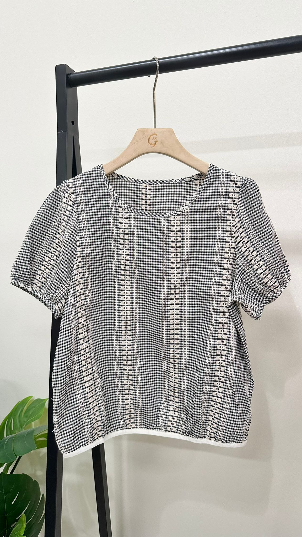 (D3880)Checkered Top