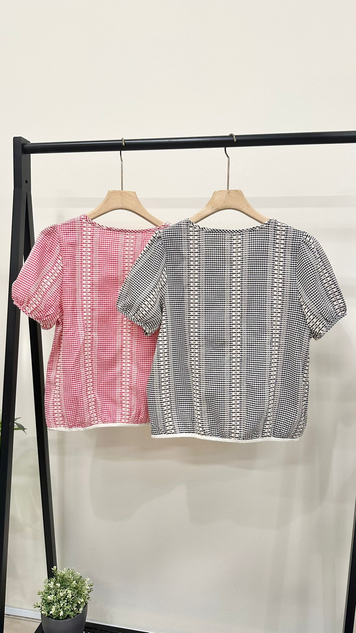 (D3880)Checkered Top