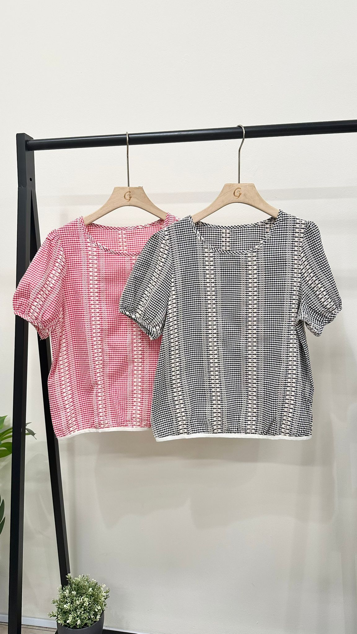 (D3880)Checkered Top