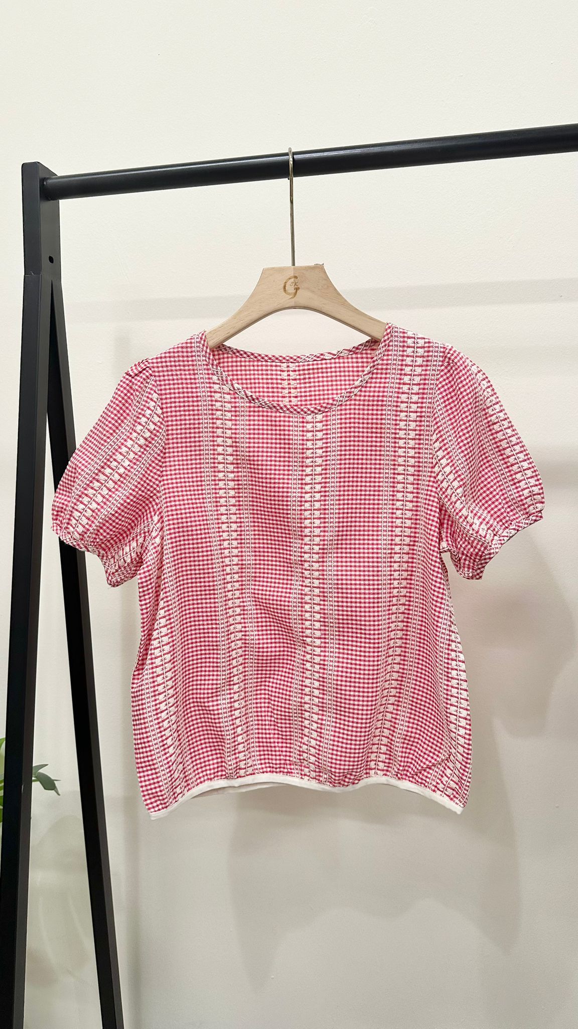 (D3880)Checkered Top