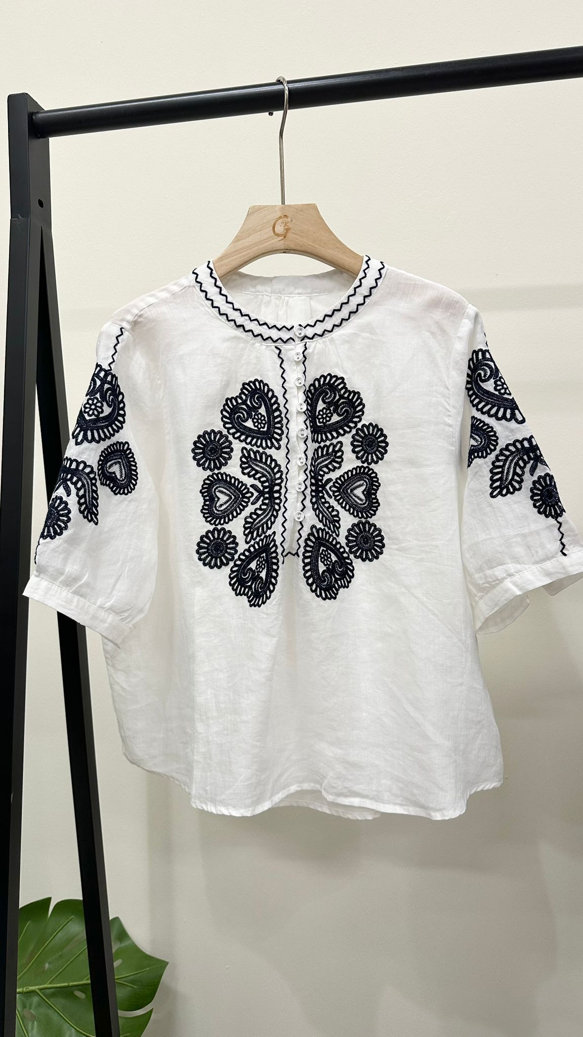 (D3894)Linen Top