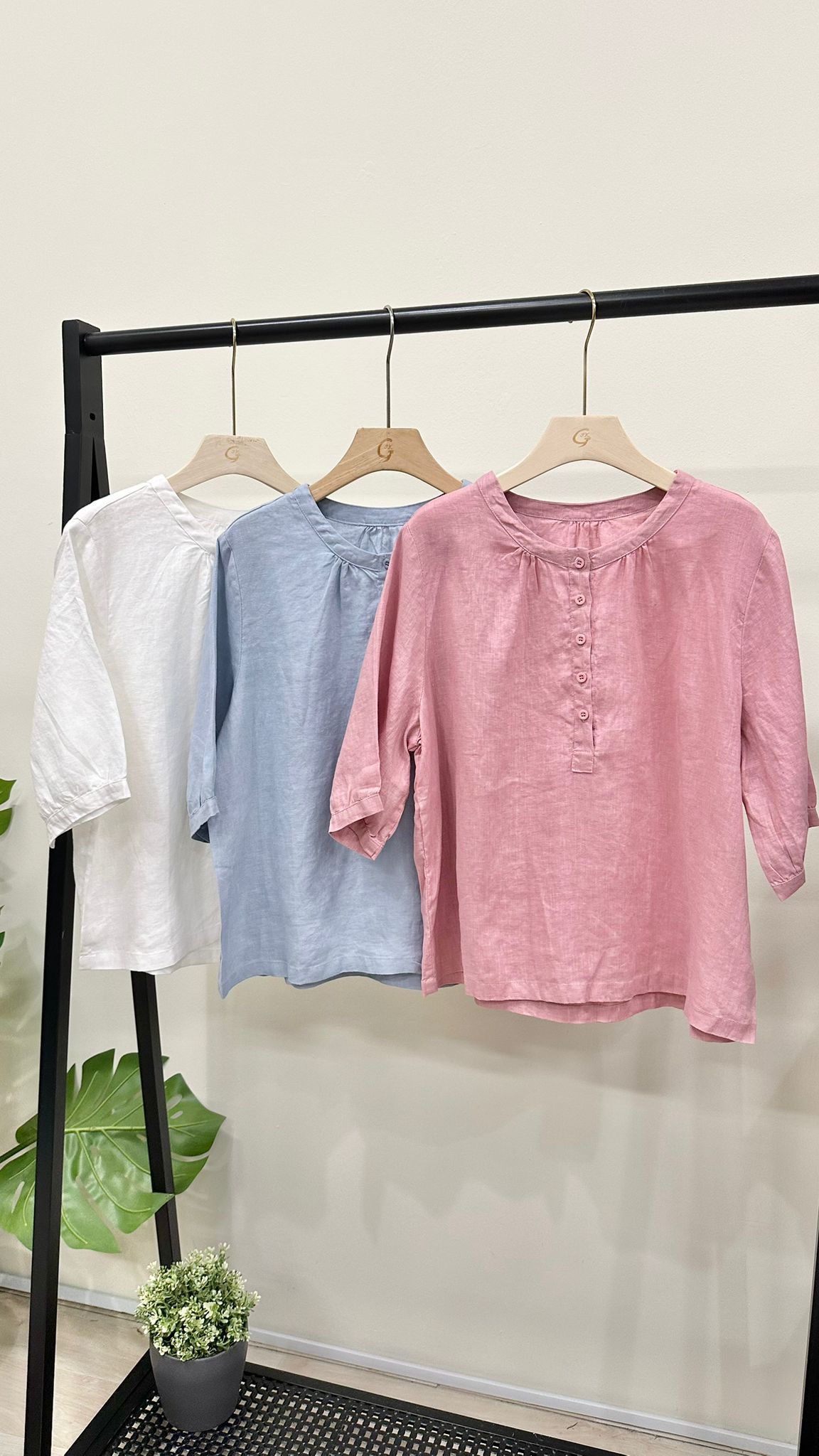 (D3899)Linen Top