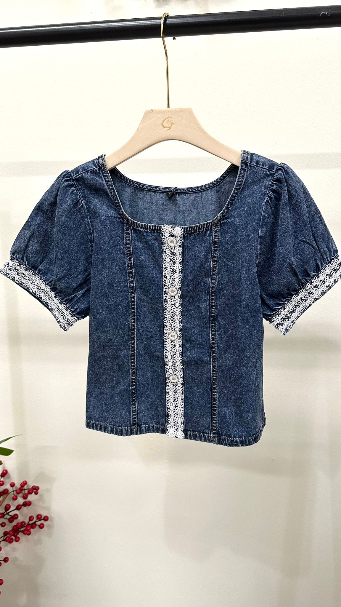 (D4257)Denim Top