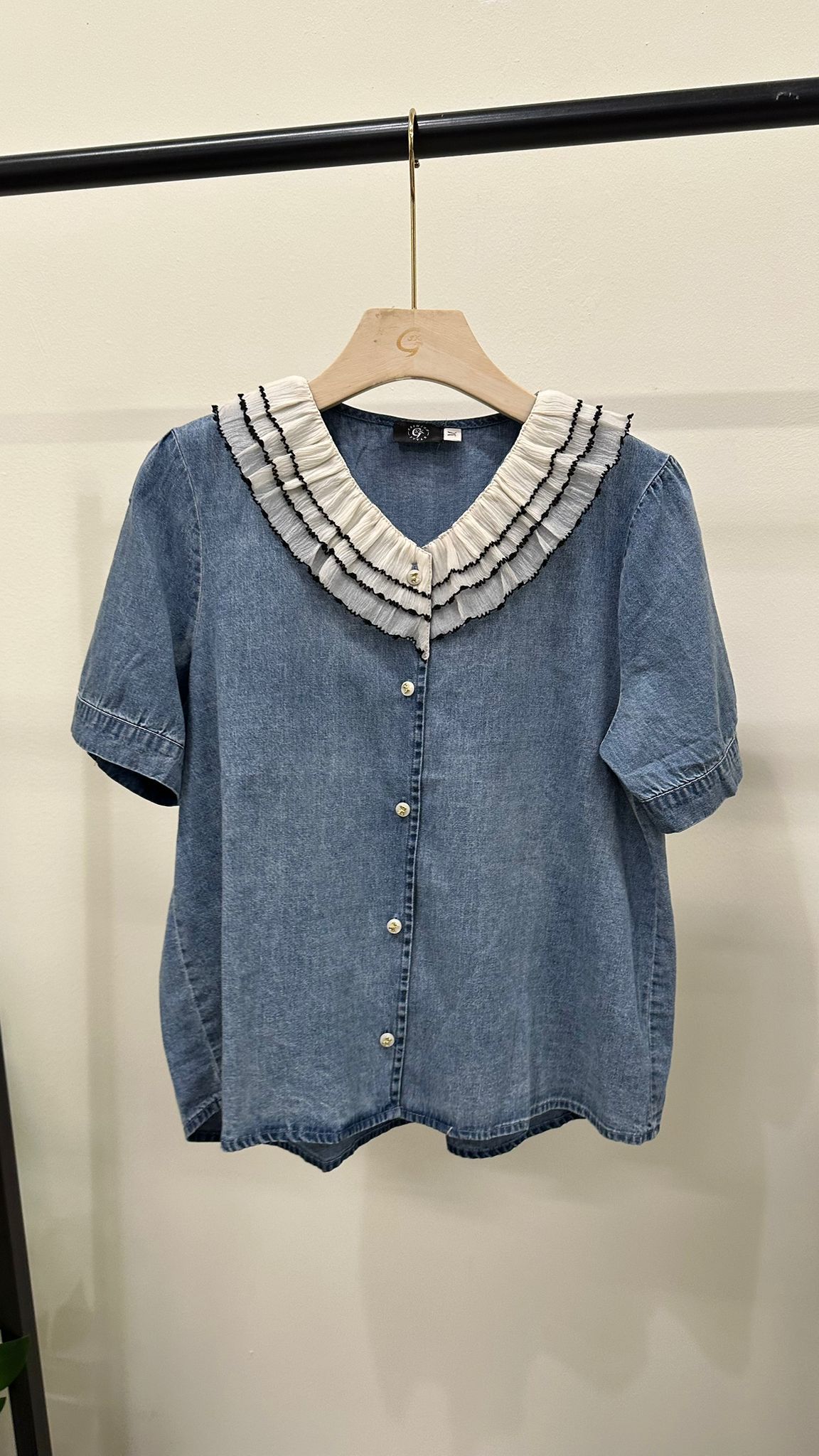 (D4396)Denim Top