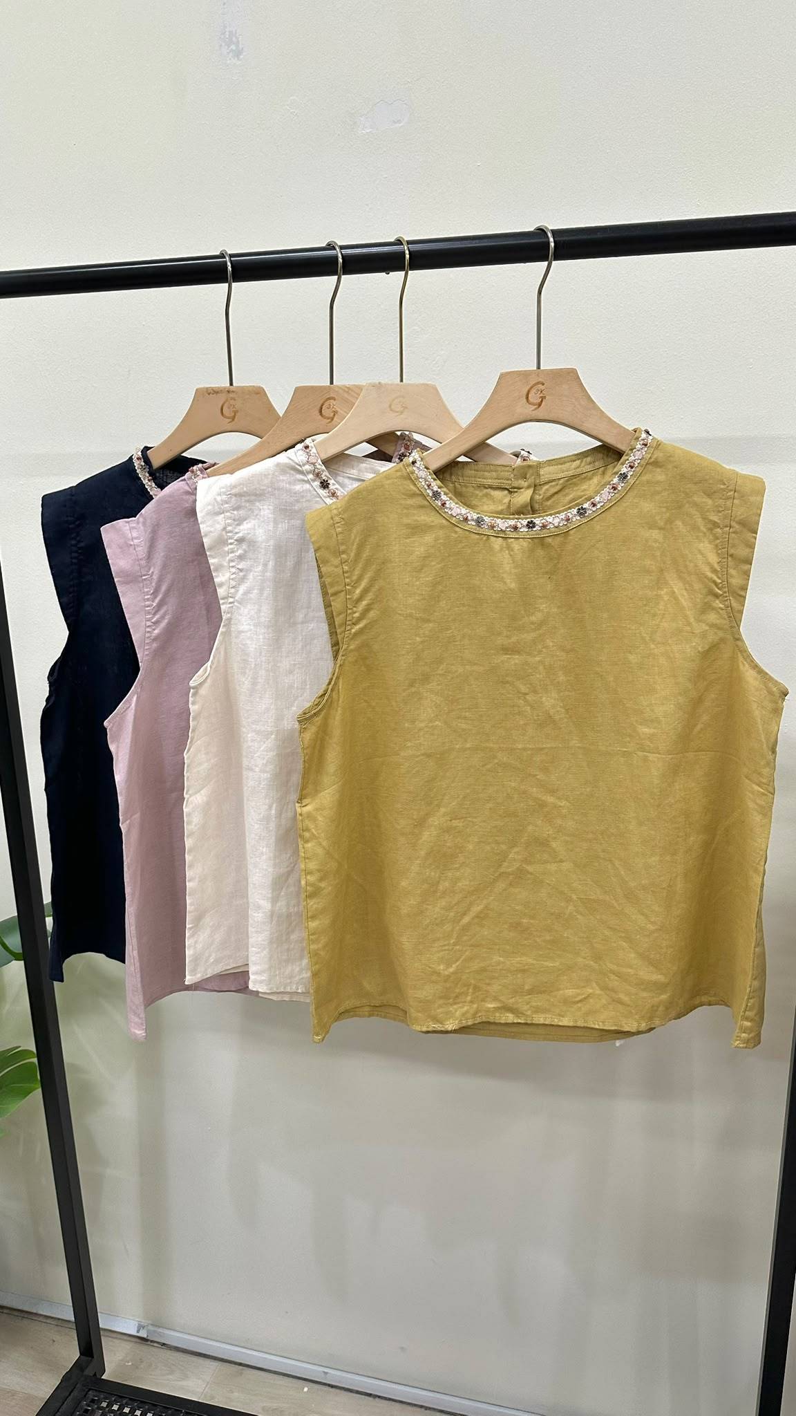 (D4563)Linen Top