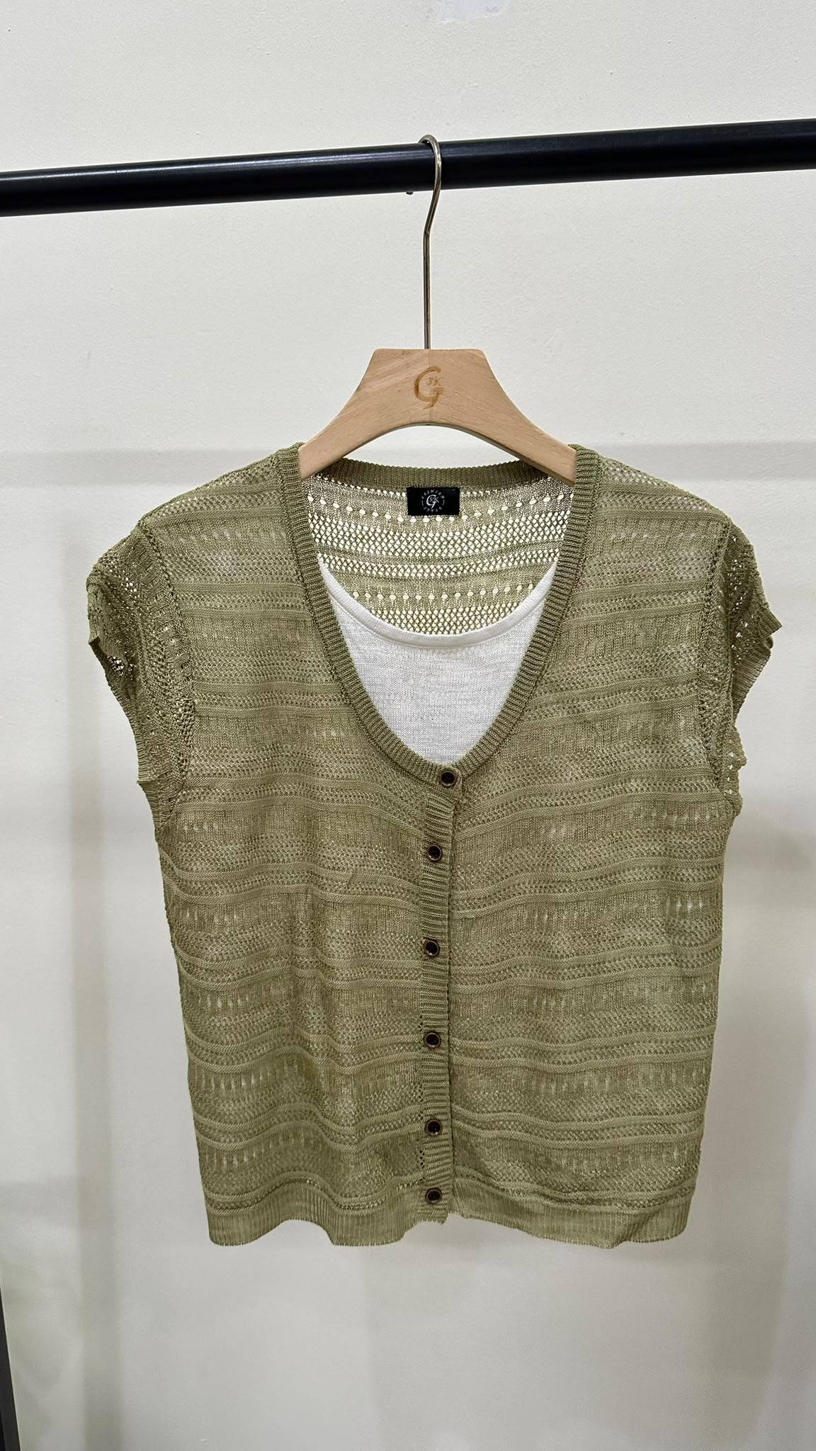 (D4571)Knitted Top
