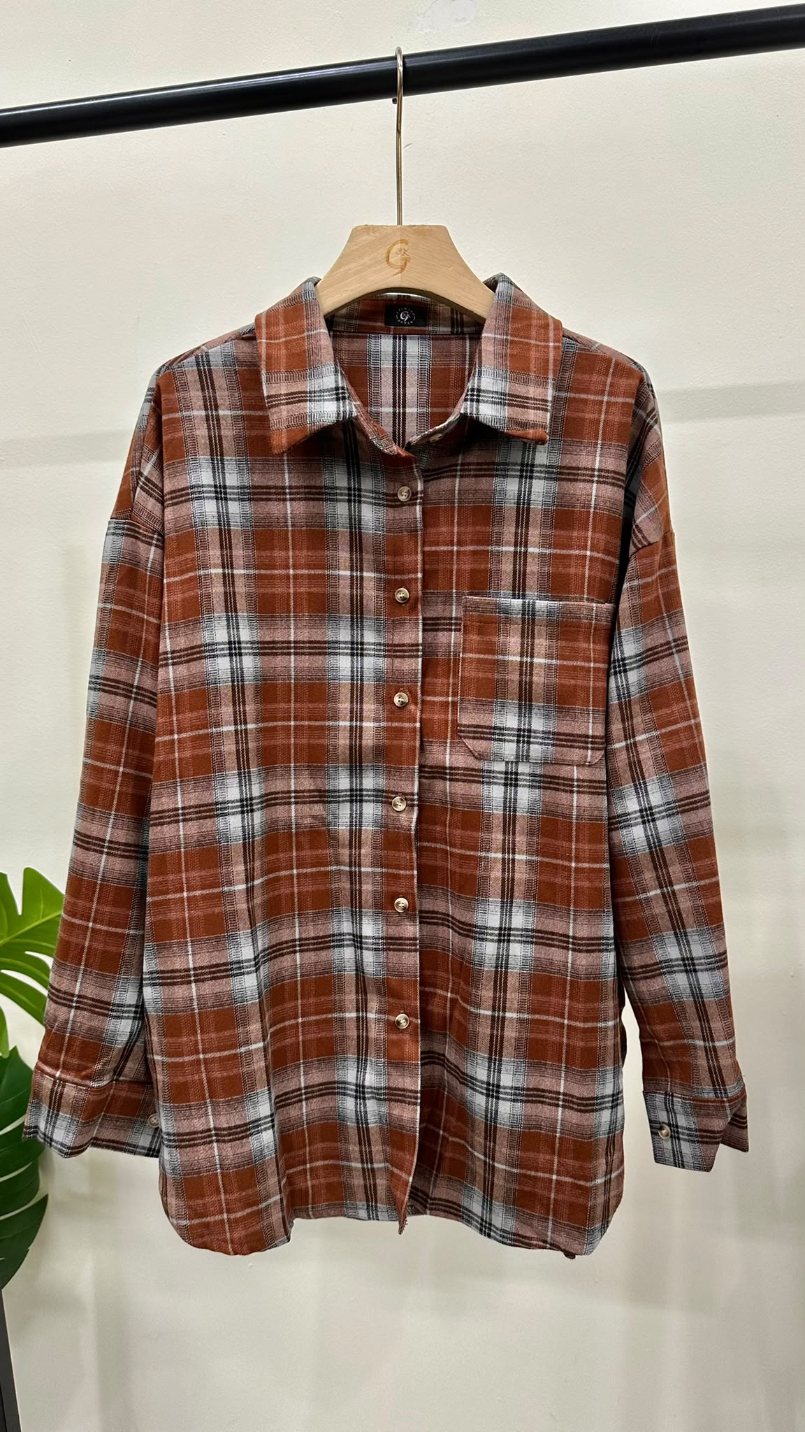 (D4697)Checkered Top