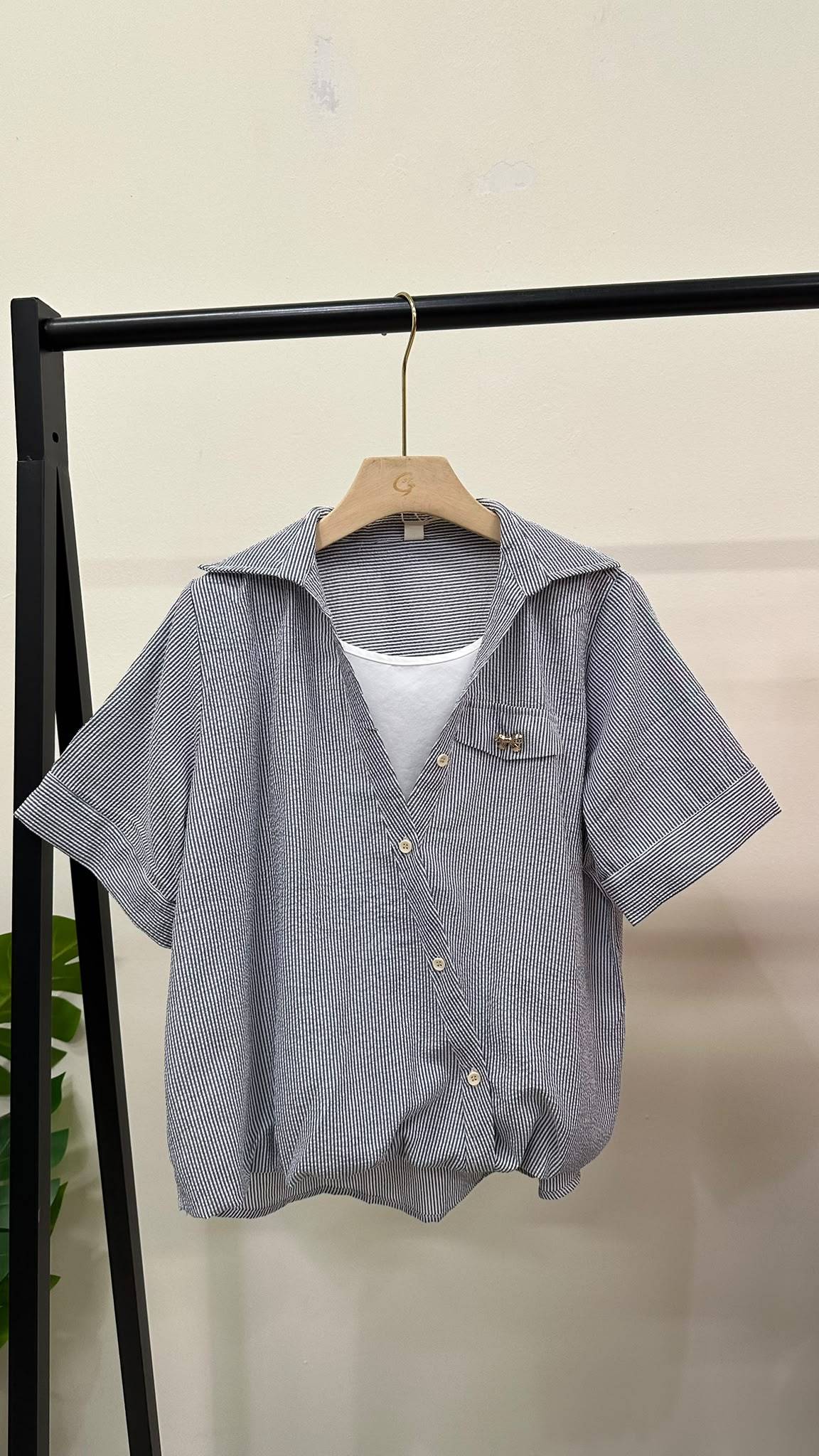 (D4730)Striped Top
