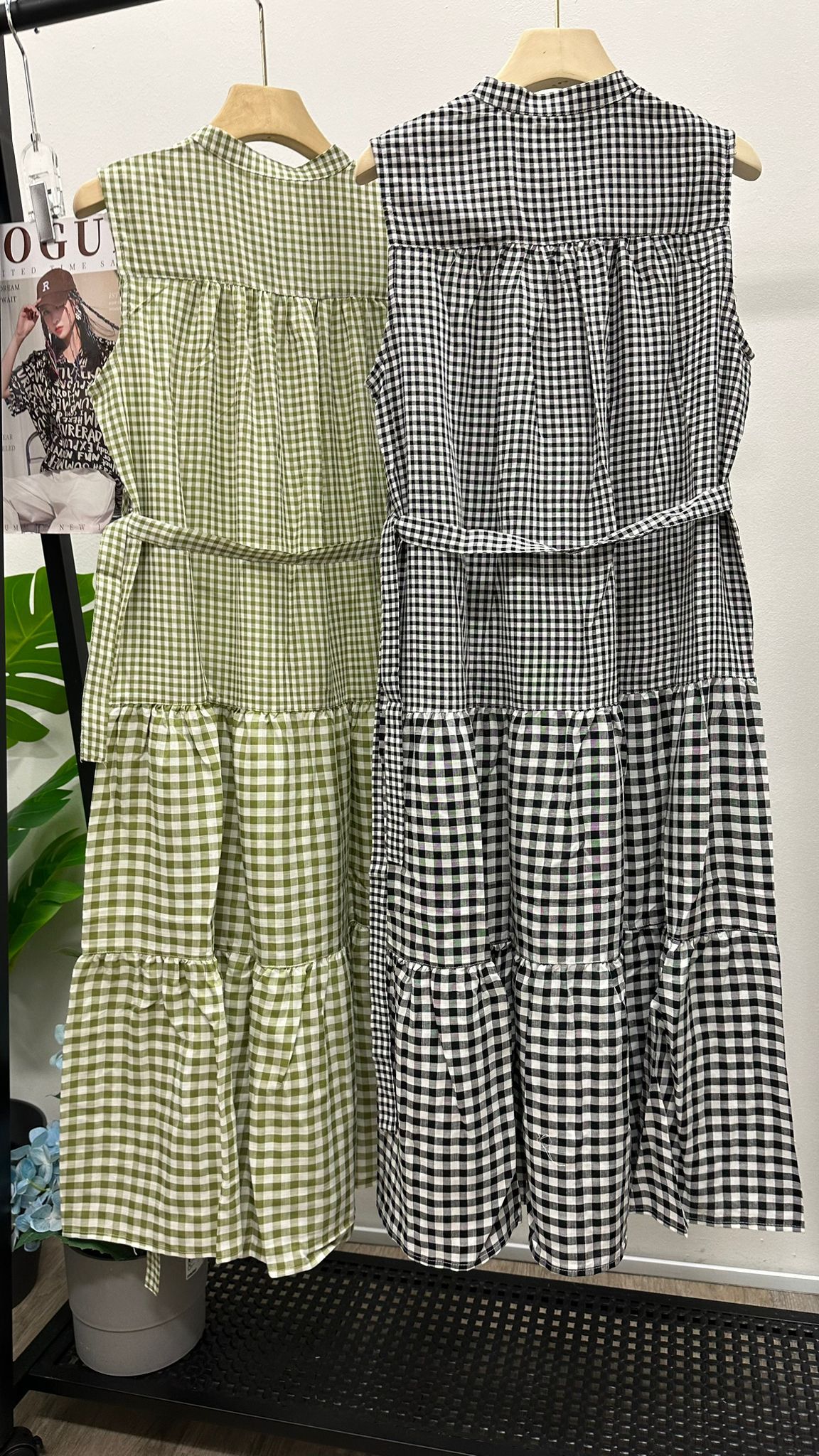 (D496)Checked Dress