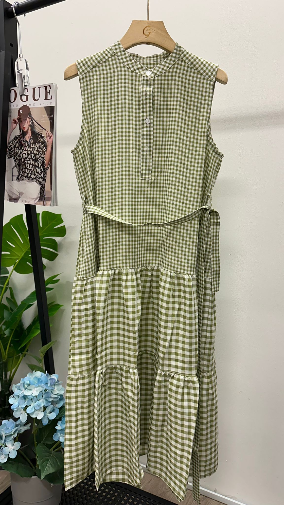 (D496)Checked Dress