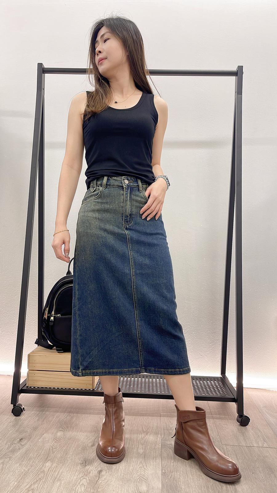 (D1789)Denim Skirt