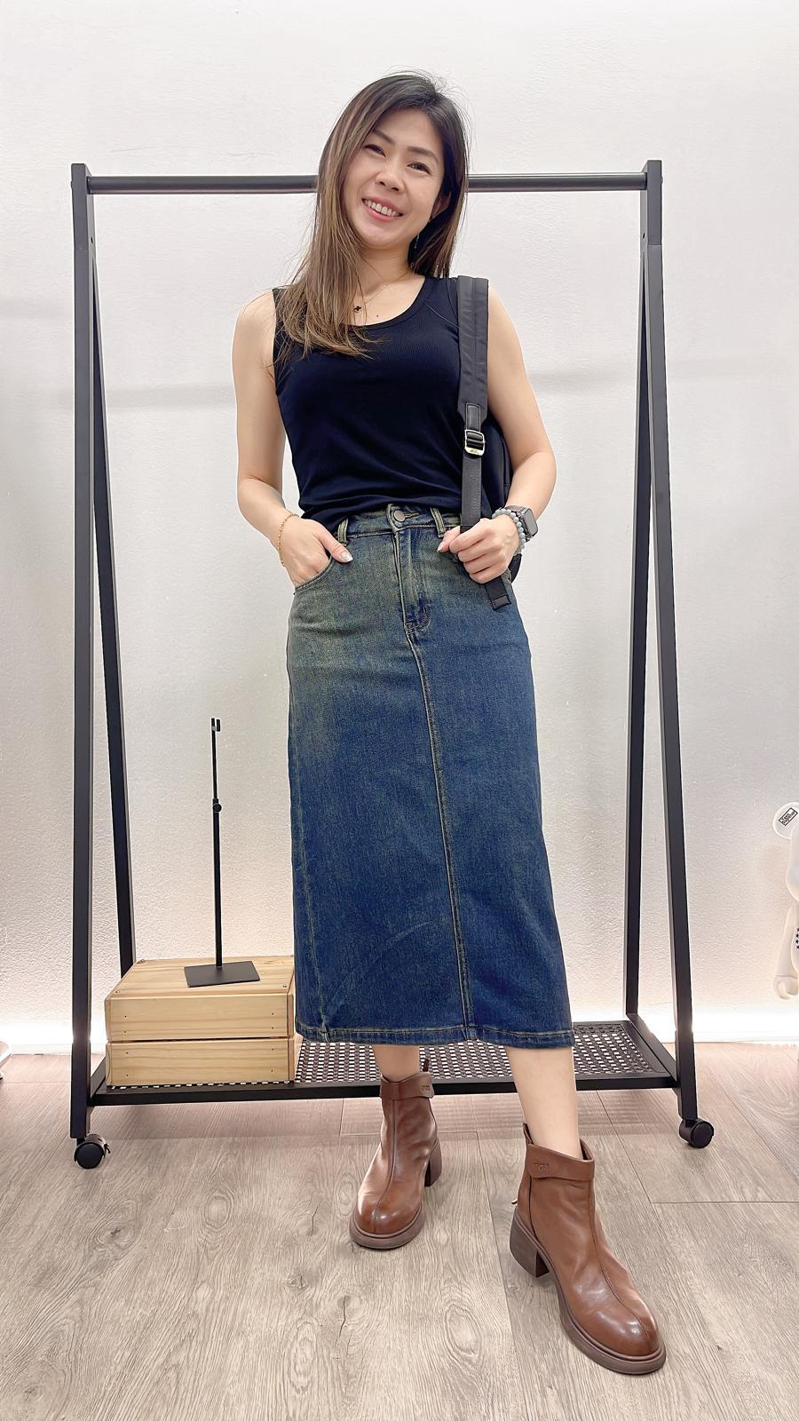 (D1789)Denim Skirt