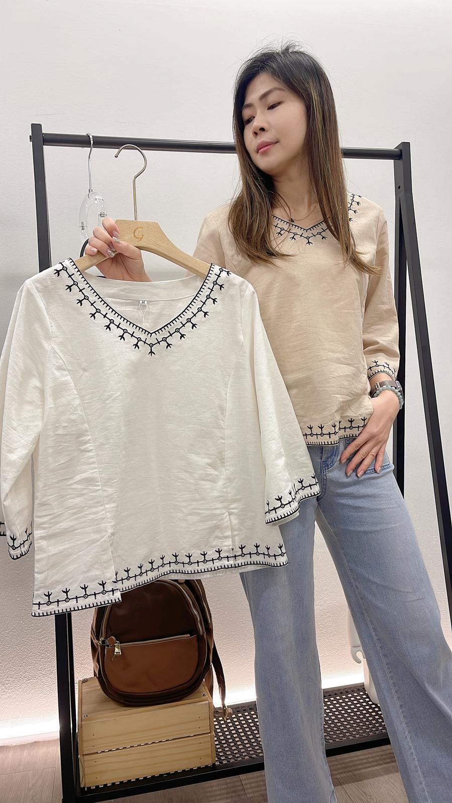 (D3431)Linen Top