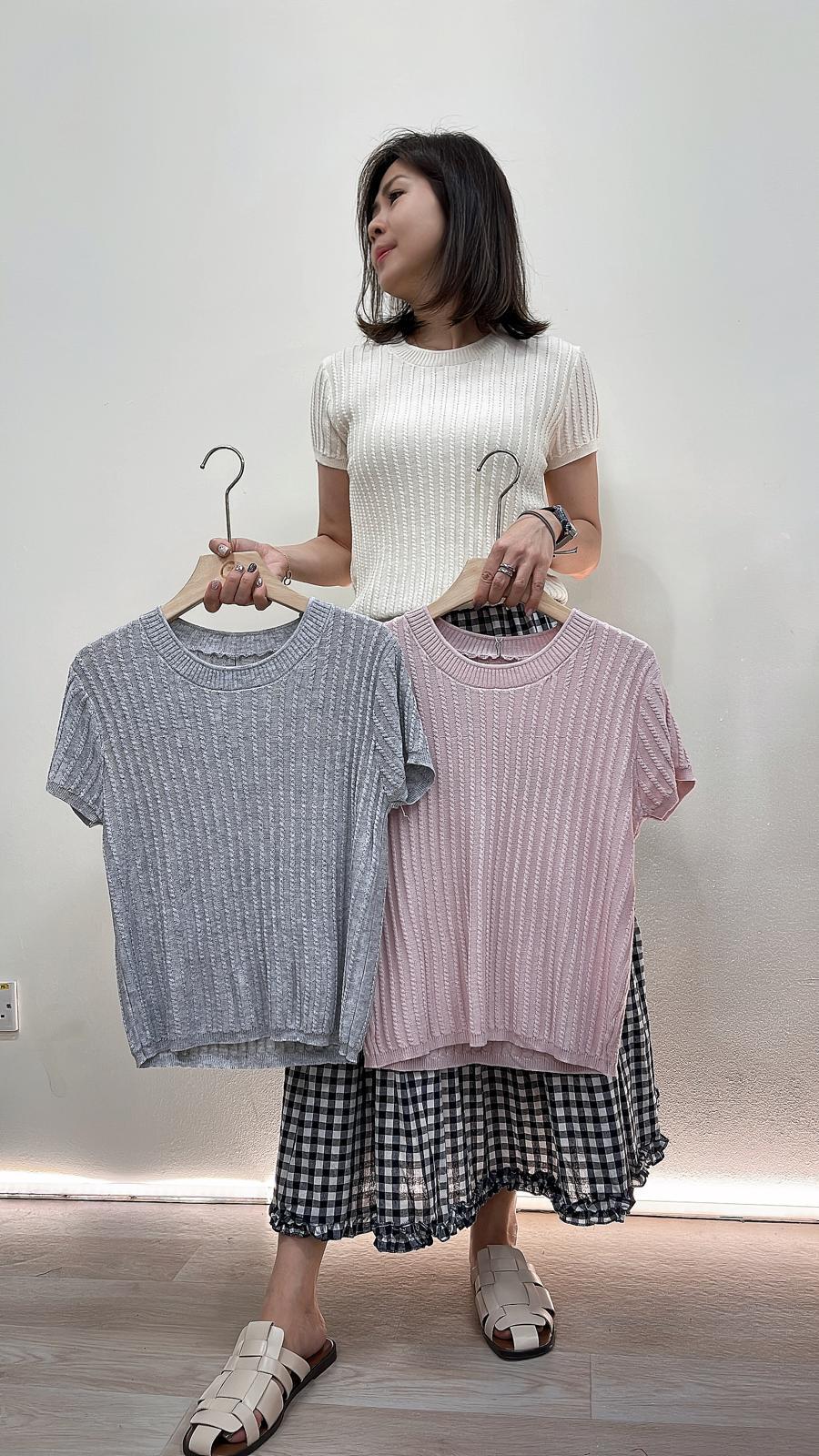 (D3667)Knitted Top