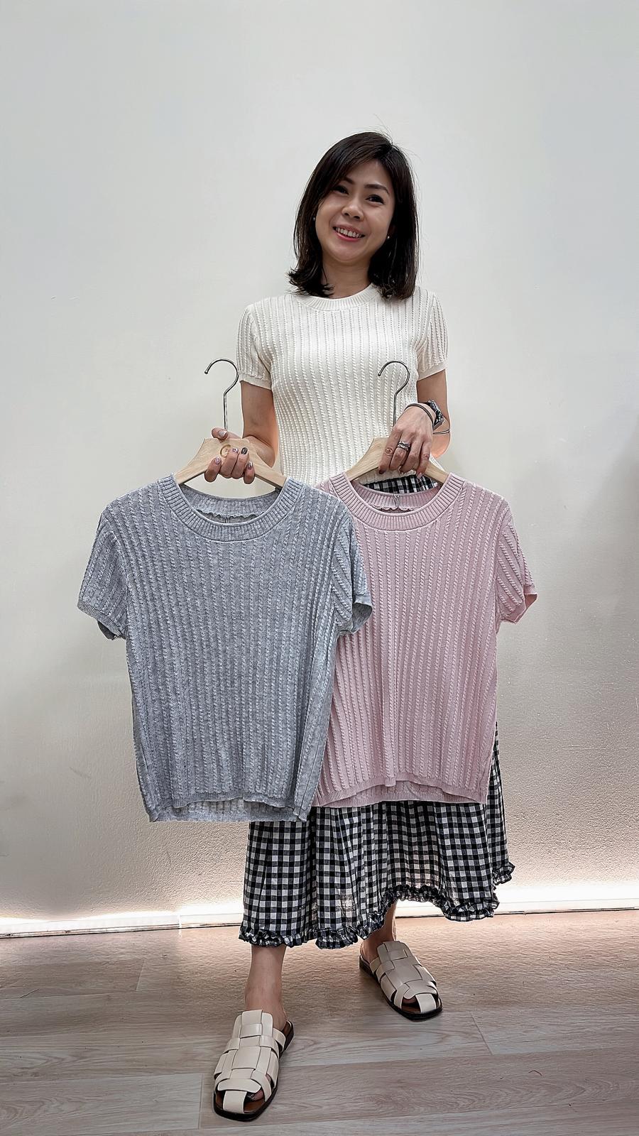(D3667)Knitted Top