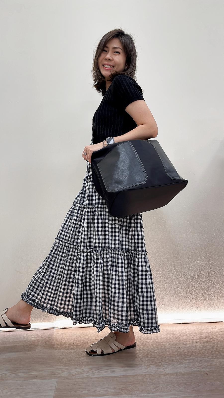 (D1983)Checkered Skirt