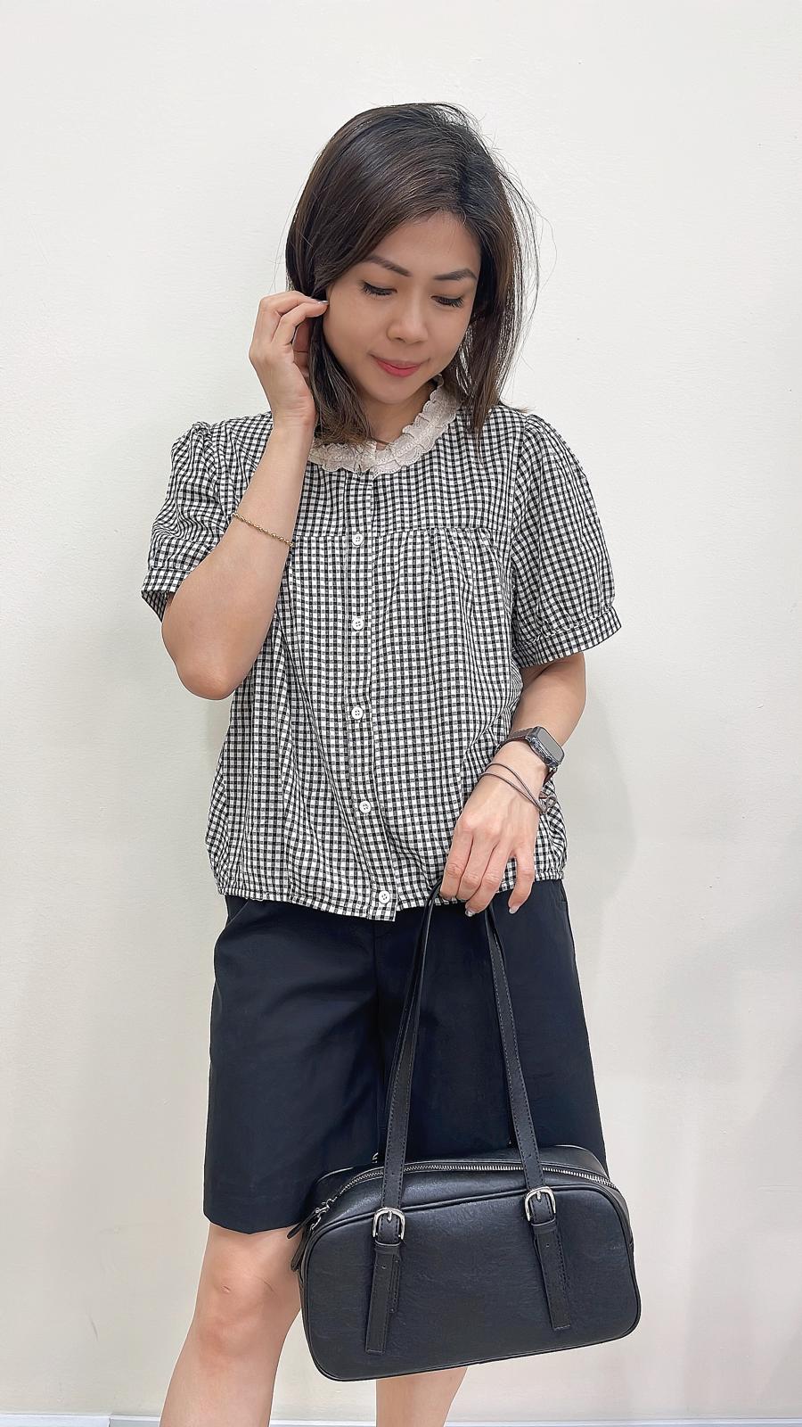 (D3792)Checkered Top