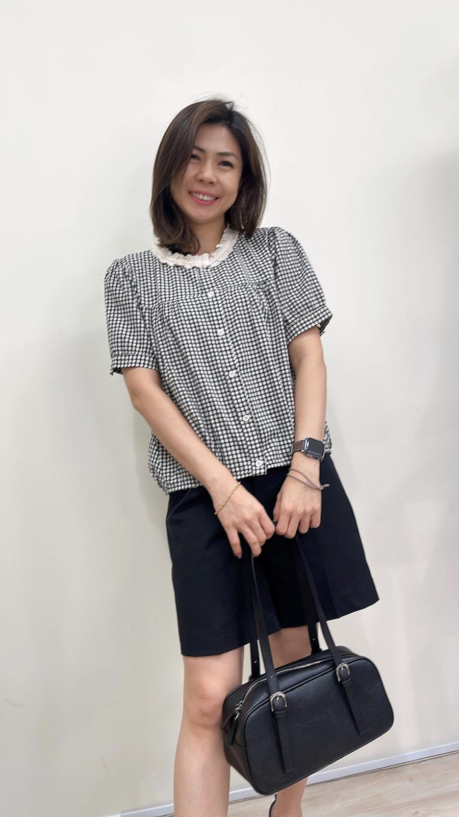 (D3792)Checkered Top