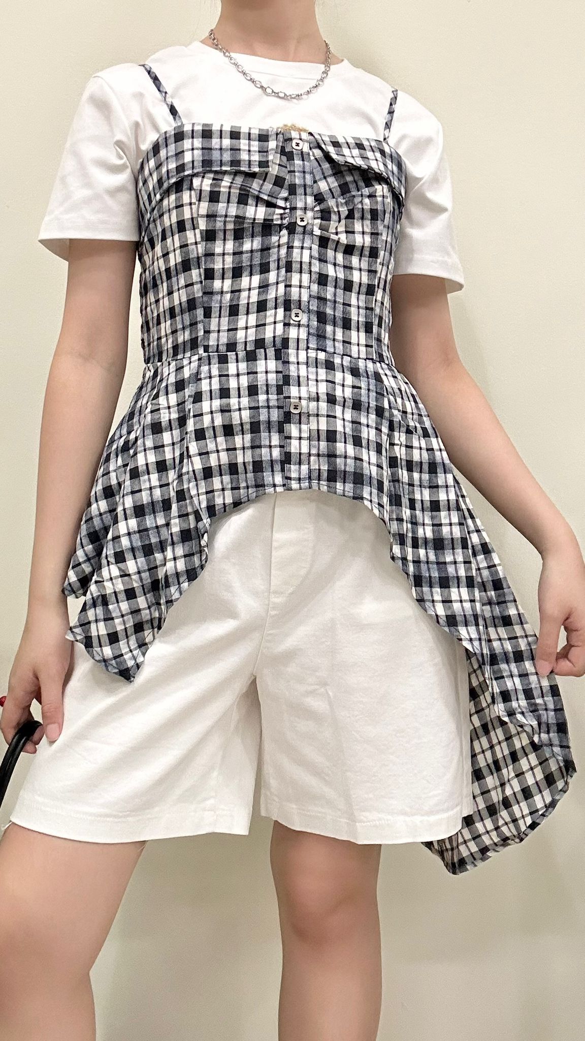 (D3830)Checkered Top