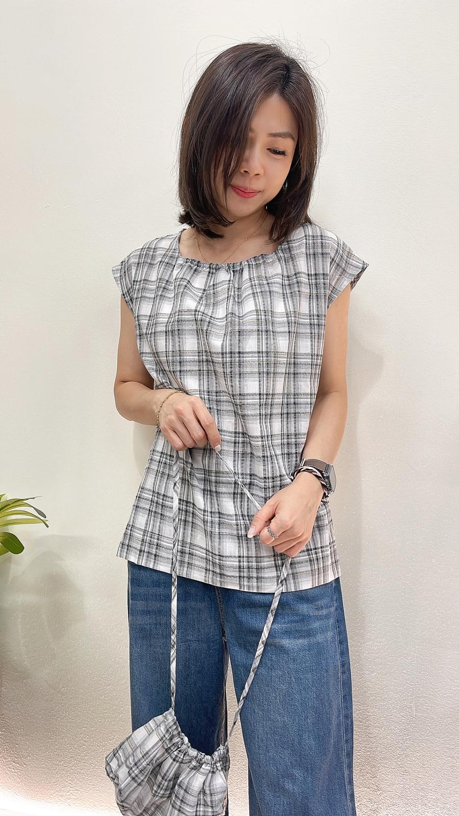 (D3870)Checkered Top