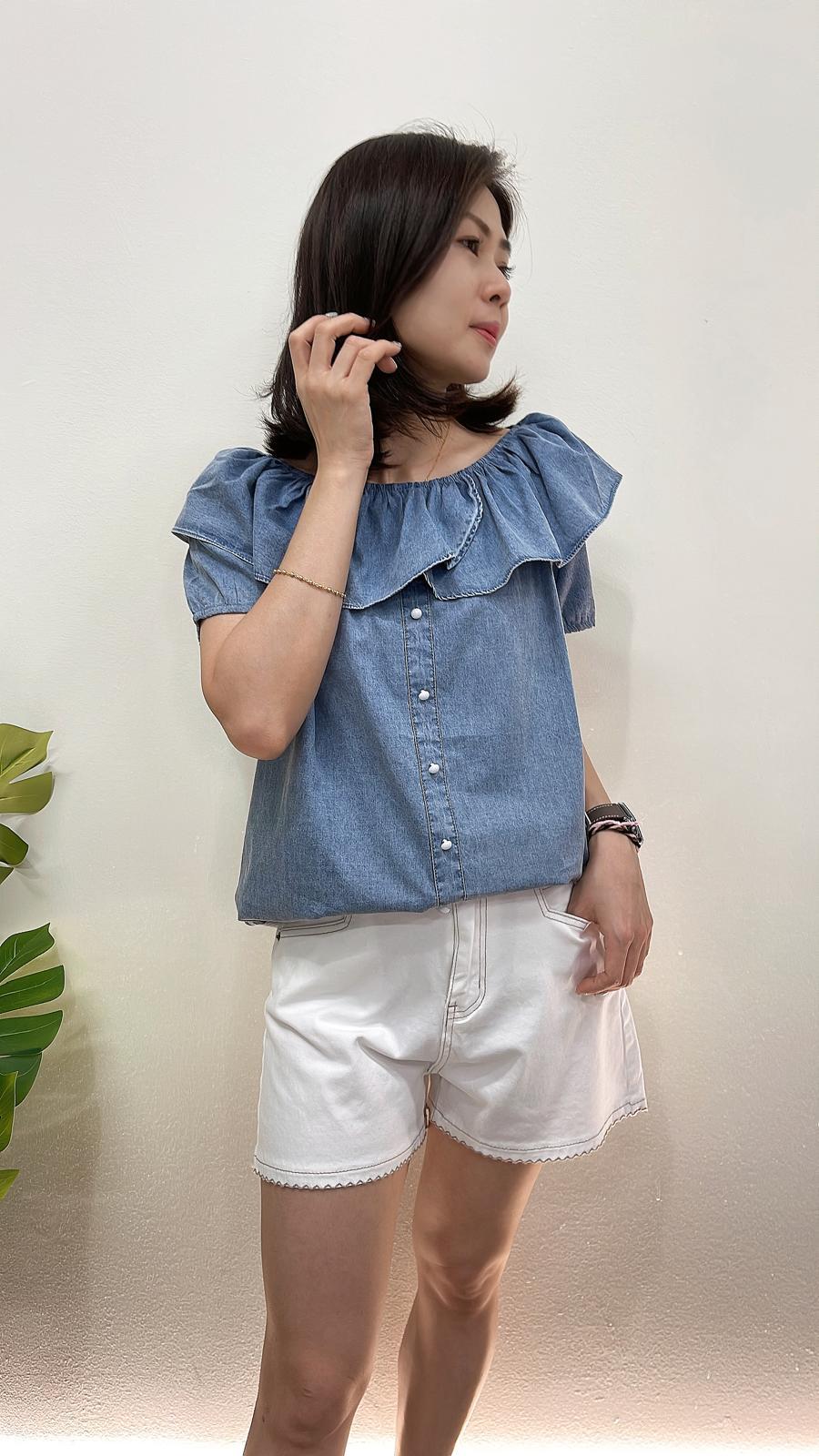 (D3910)Denim Top