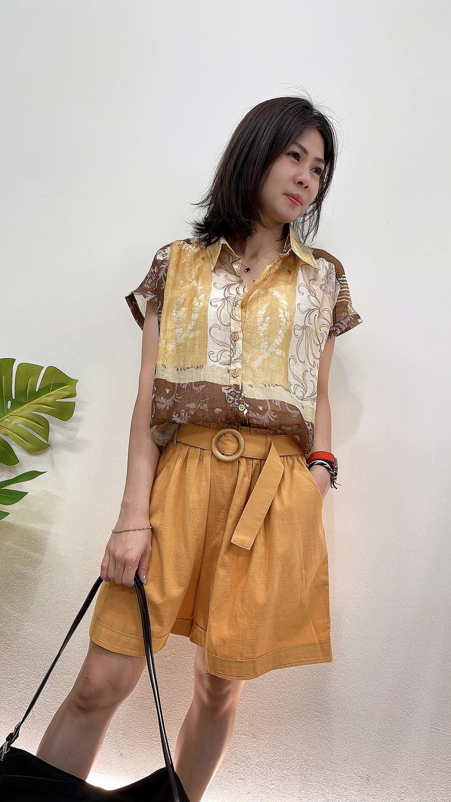 (D2116)Linen Cotton Shorts