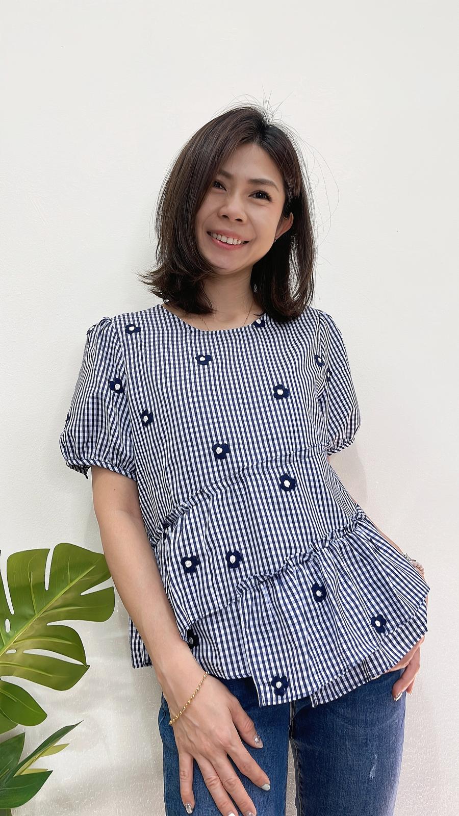 (D3952)Checkered Top