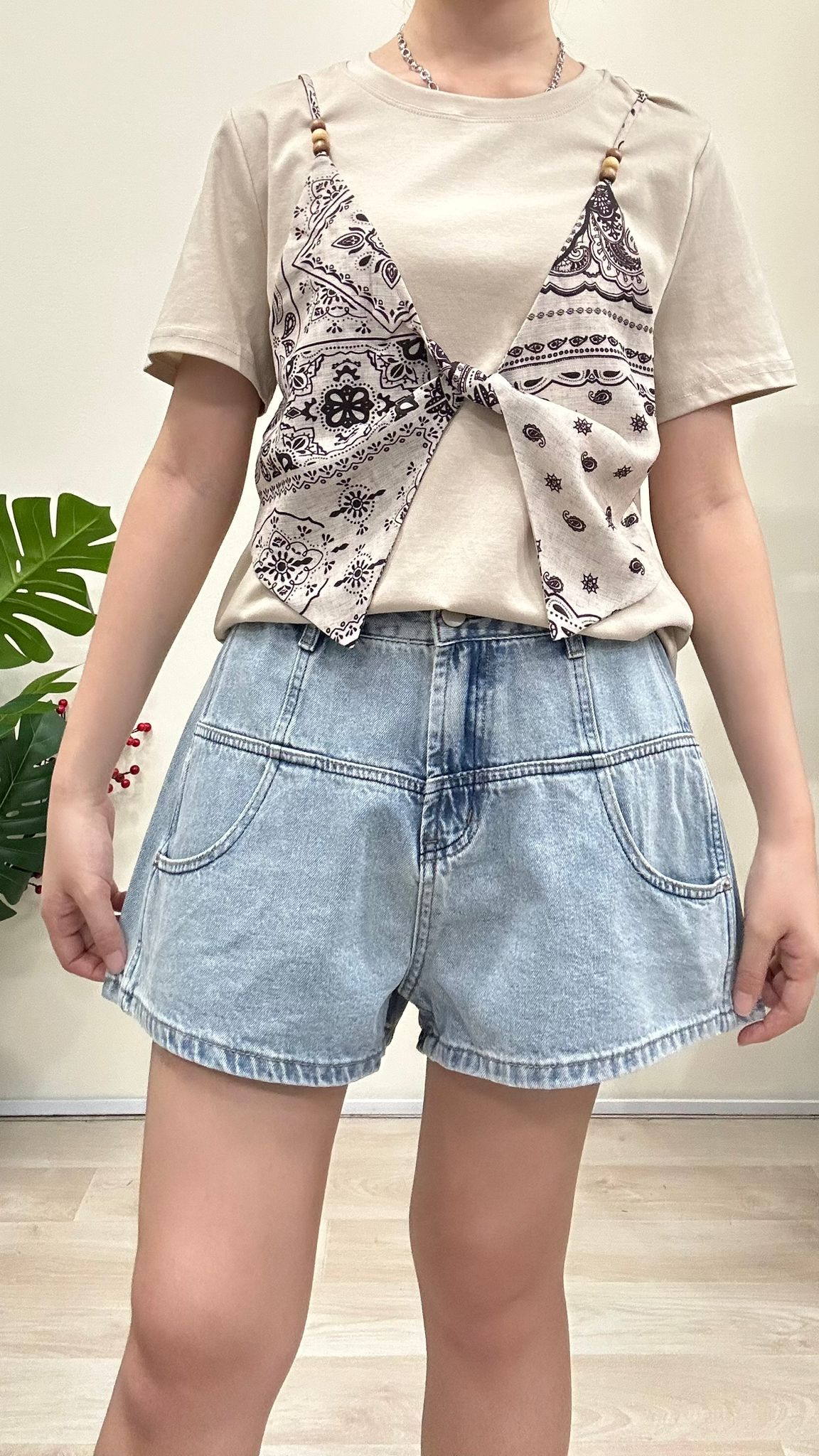 (D2057)Denim Shorts