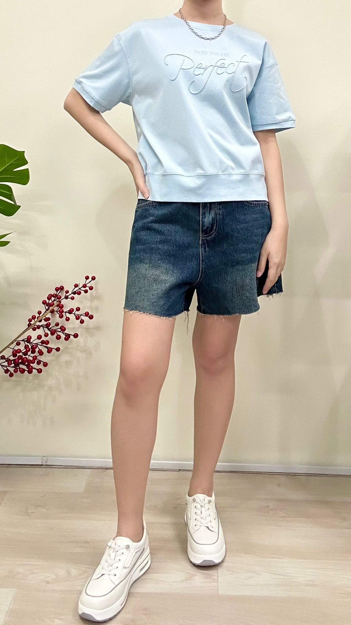 (D2131)Denim Shorts