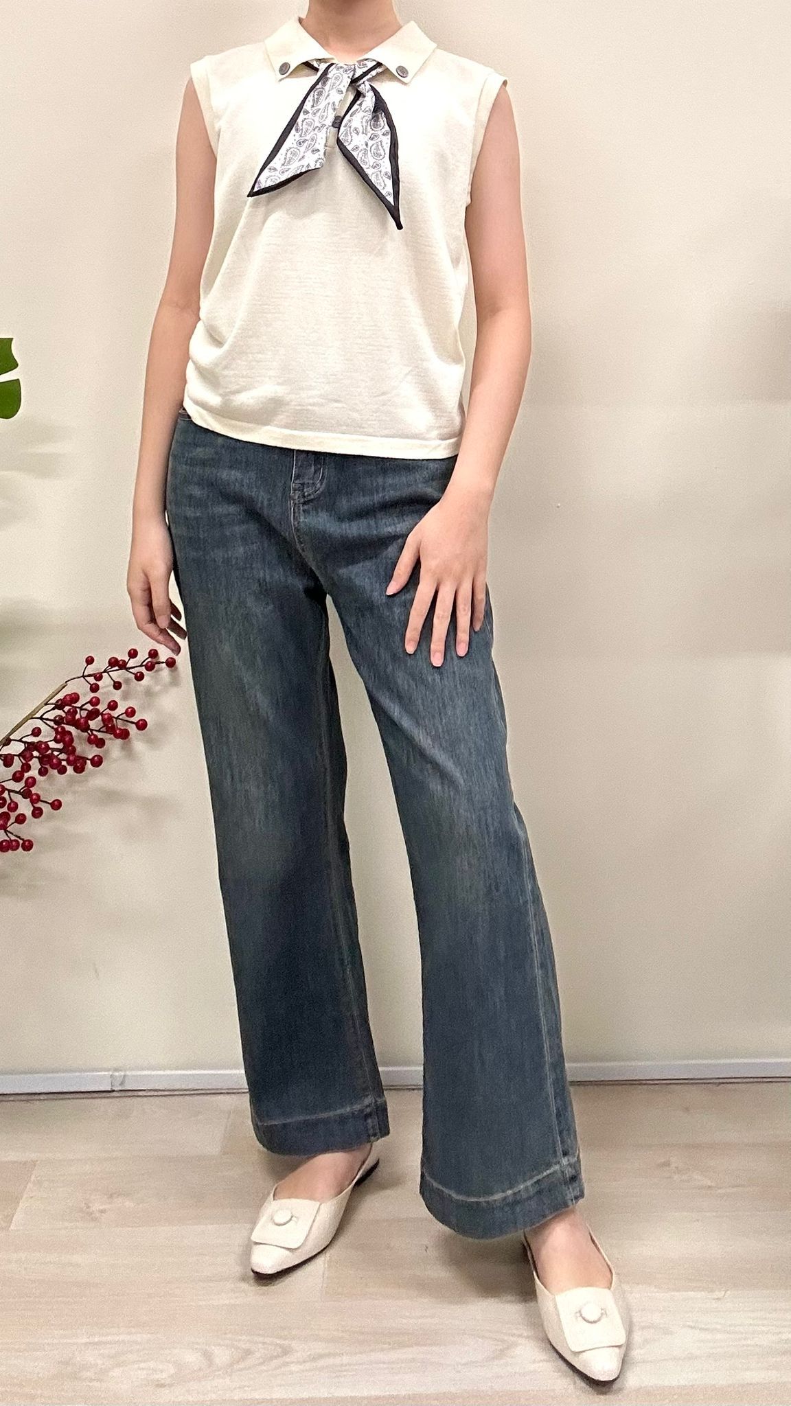 (D2135)Denim Pants